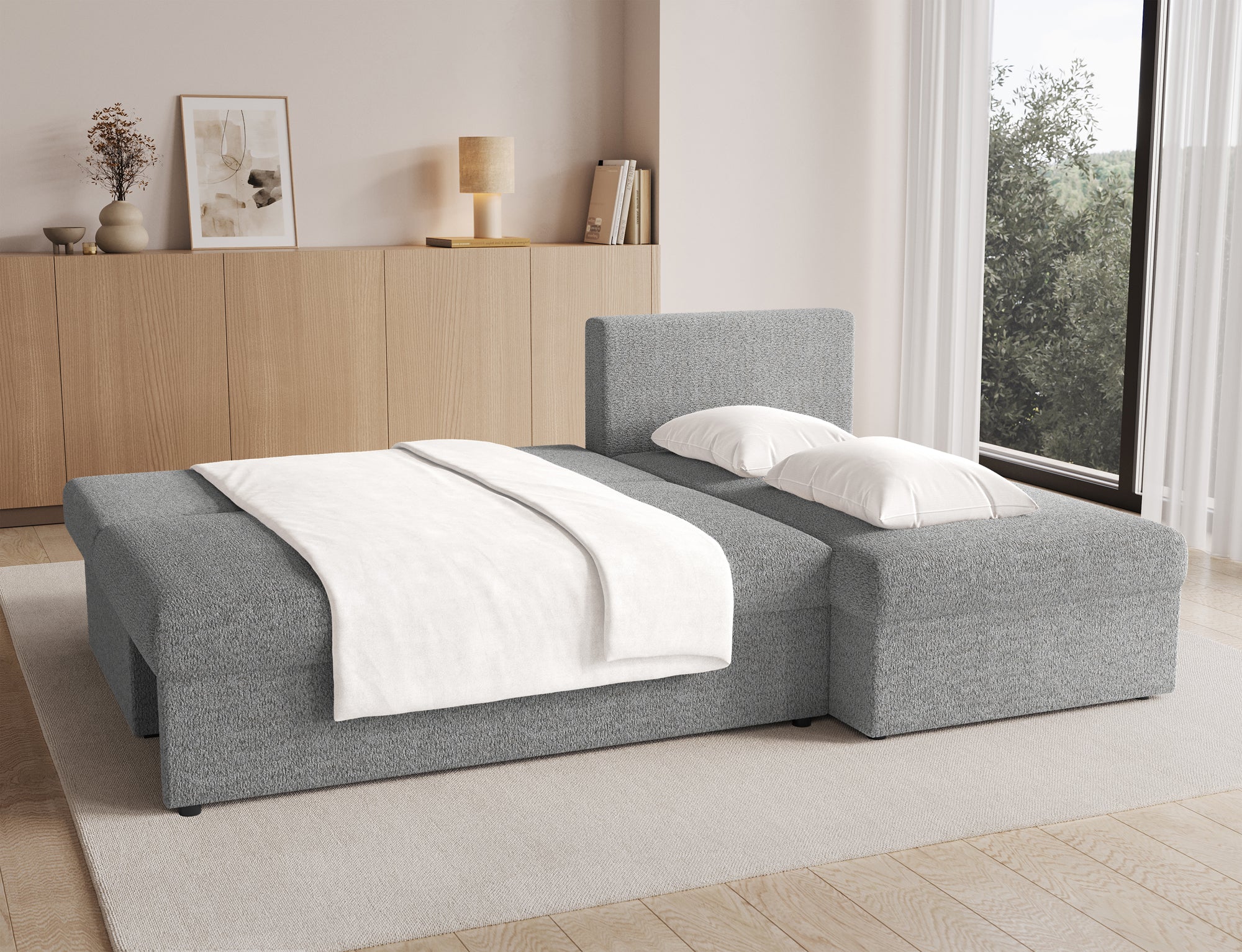 Canapé d’angle Convertible Bastille – Compact, Gain de Place & Petit Prix