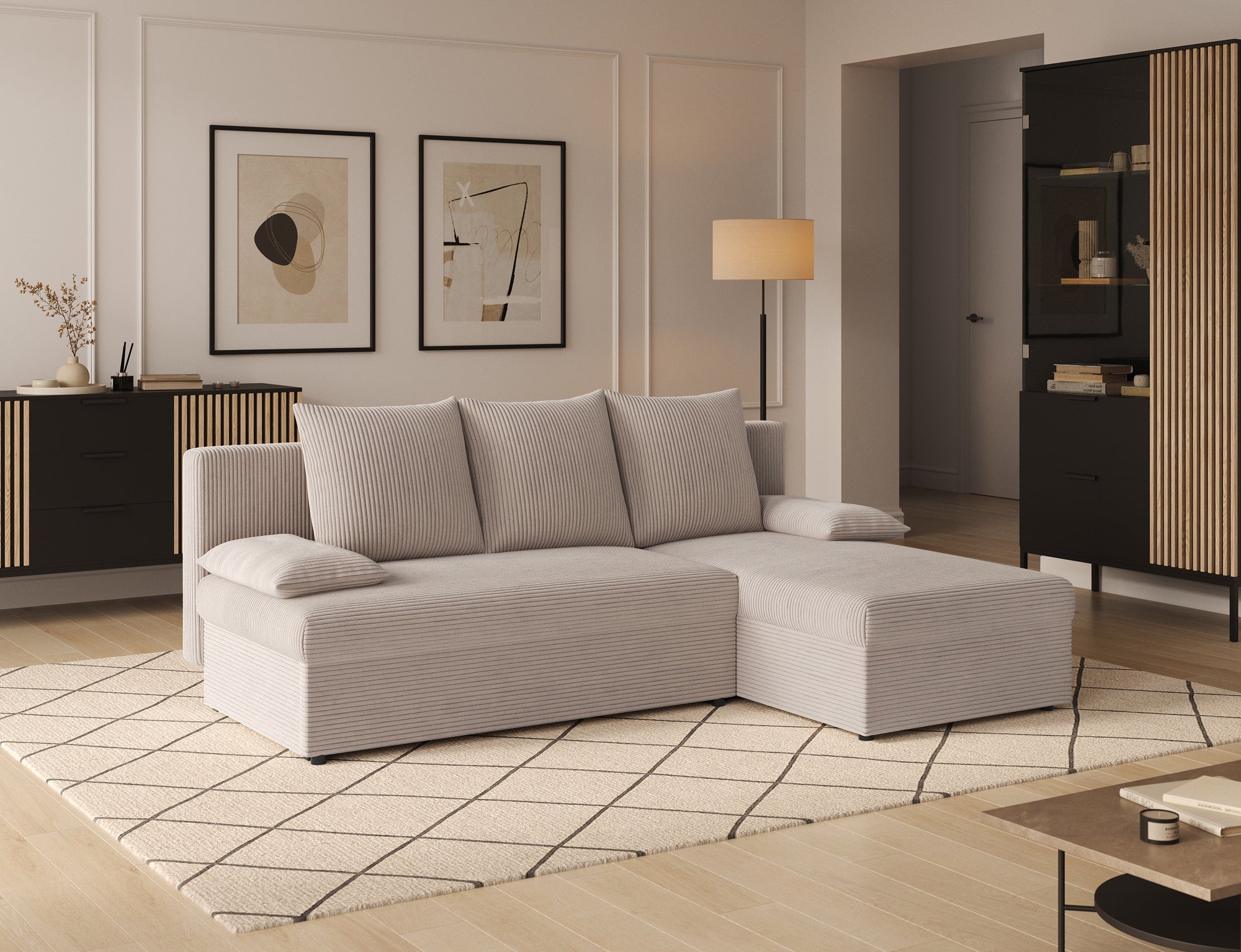 Canapé d’angle Convertible Bastille – Compact, Gain de Place & Petit Prix