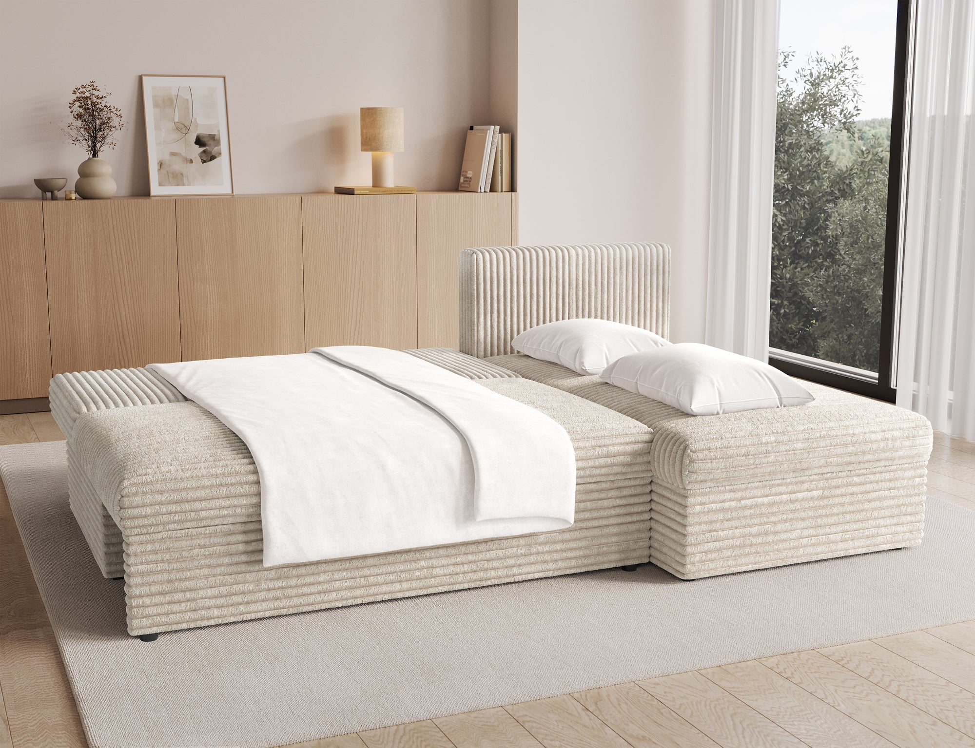 Canapé d’angle Convertible Bastille – Compact, Gain de Place & Petit Prix