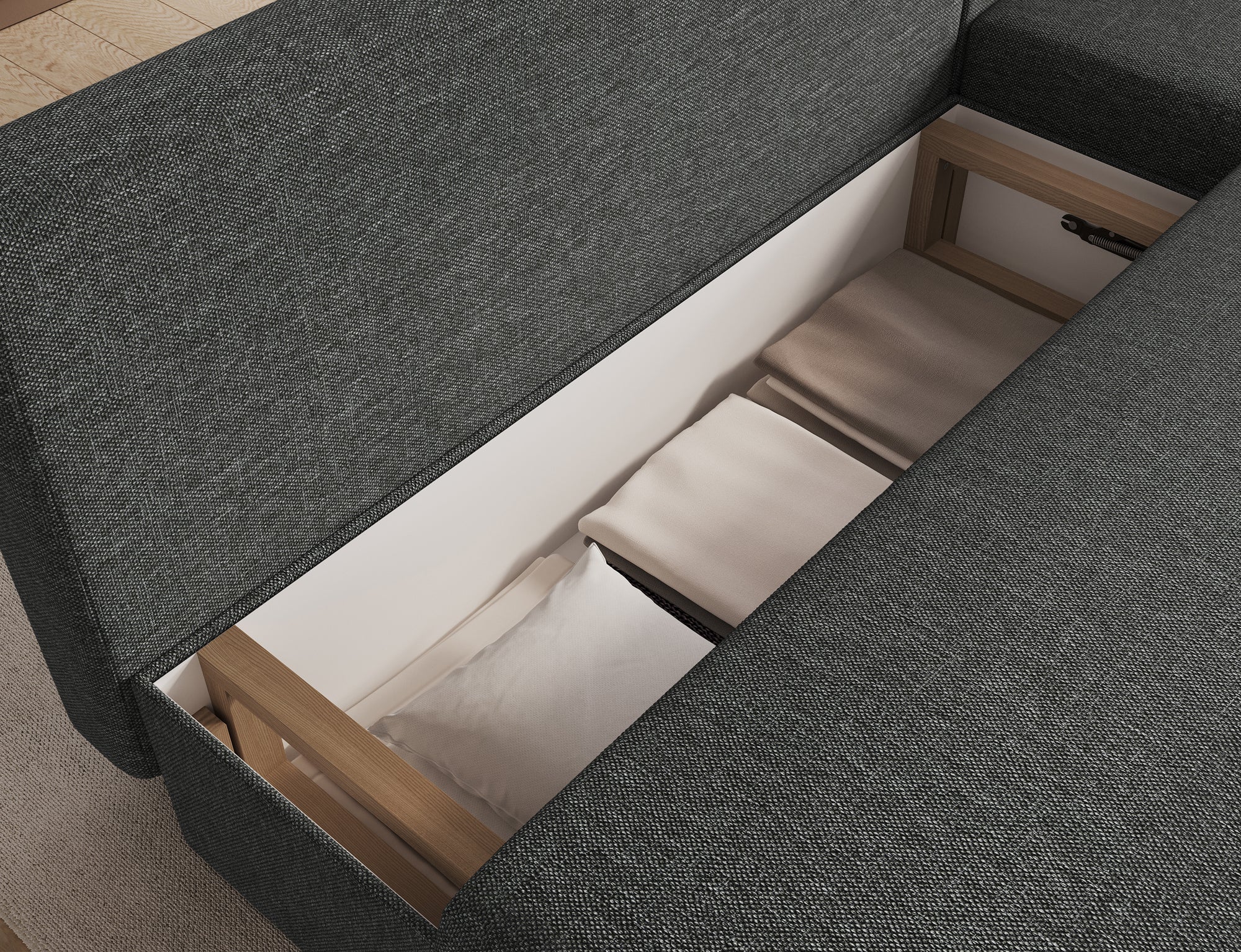 Canapé d’angle Convertible Bastille – Compact, Gain de Place & Petit Prix