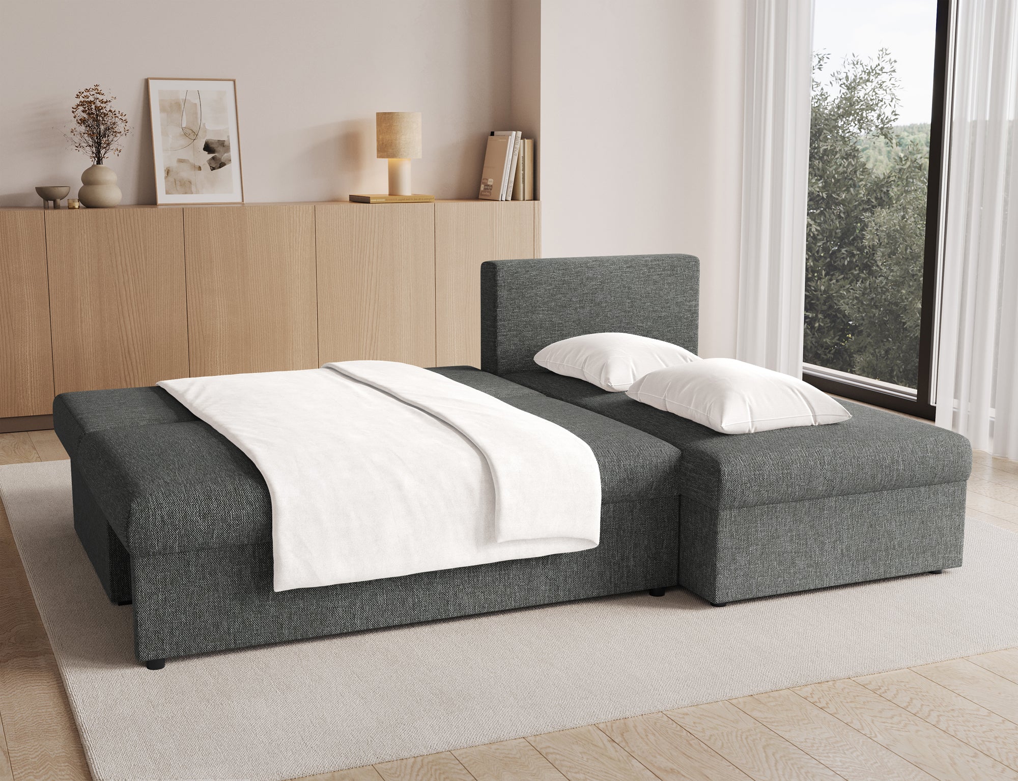 Canapé d’angle Convertible Bastille – Compact, Gain de Place & Petit Prix