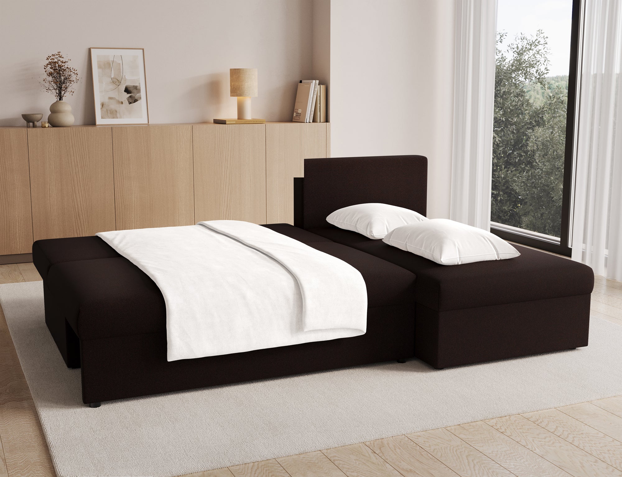 Canapé d’angle Convertible Bastille – Compact, Gain de Place & Petit Prix