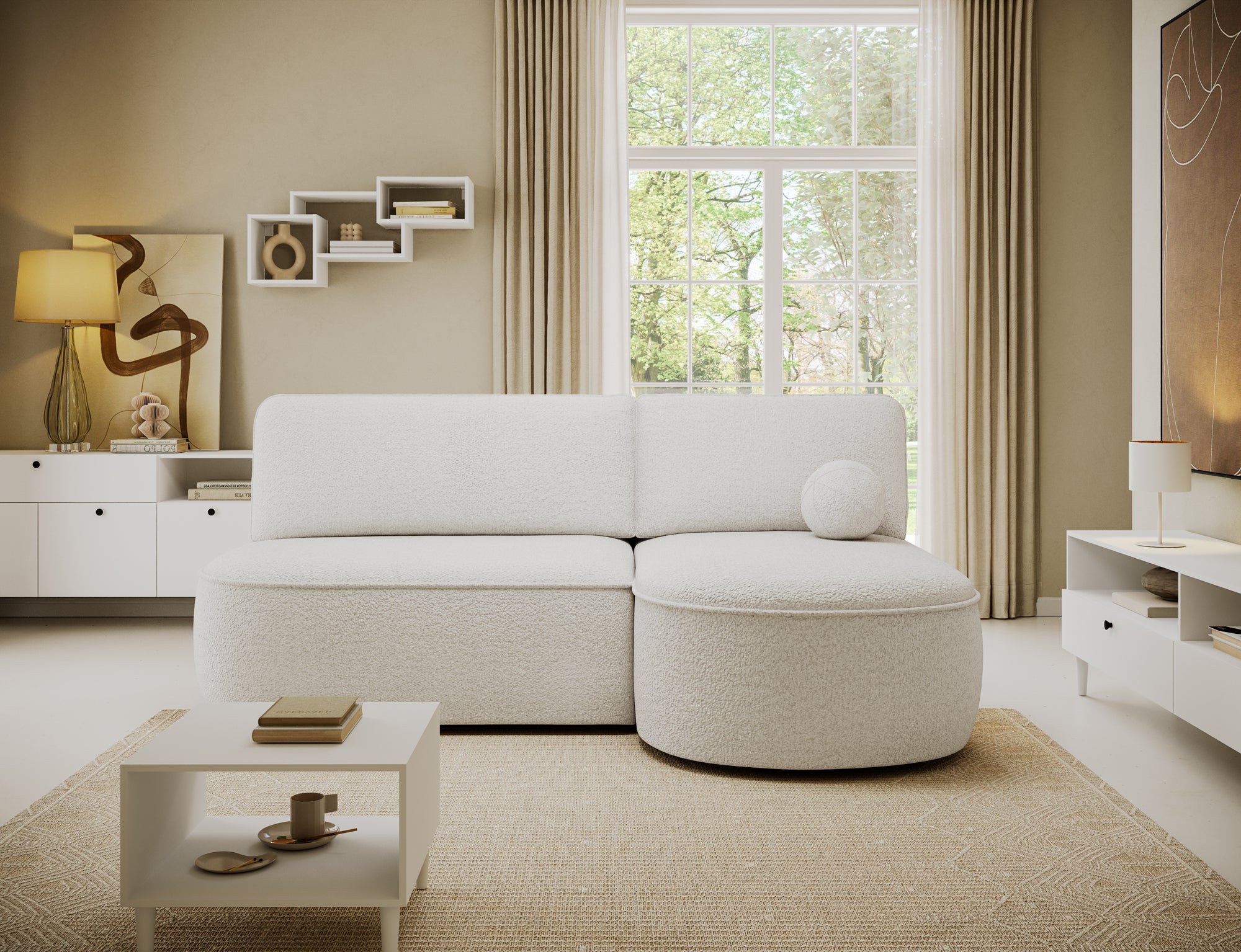 Canapé d’angle convertible avec coffre, idéal petit espace – Châtelet