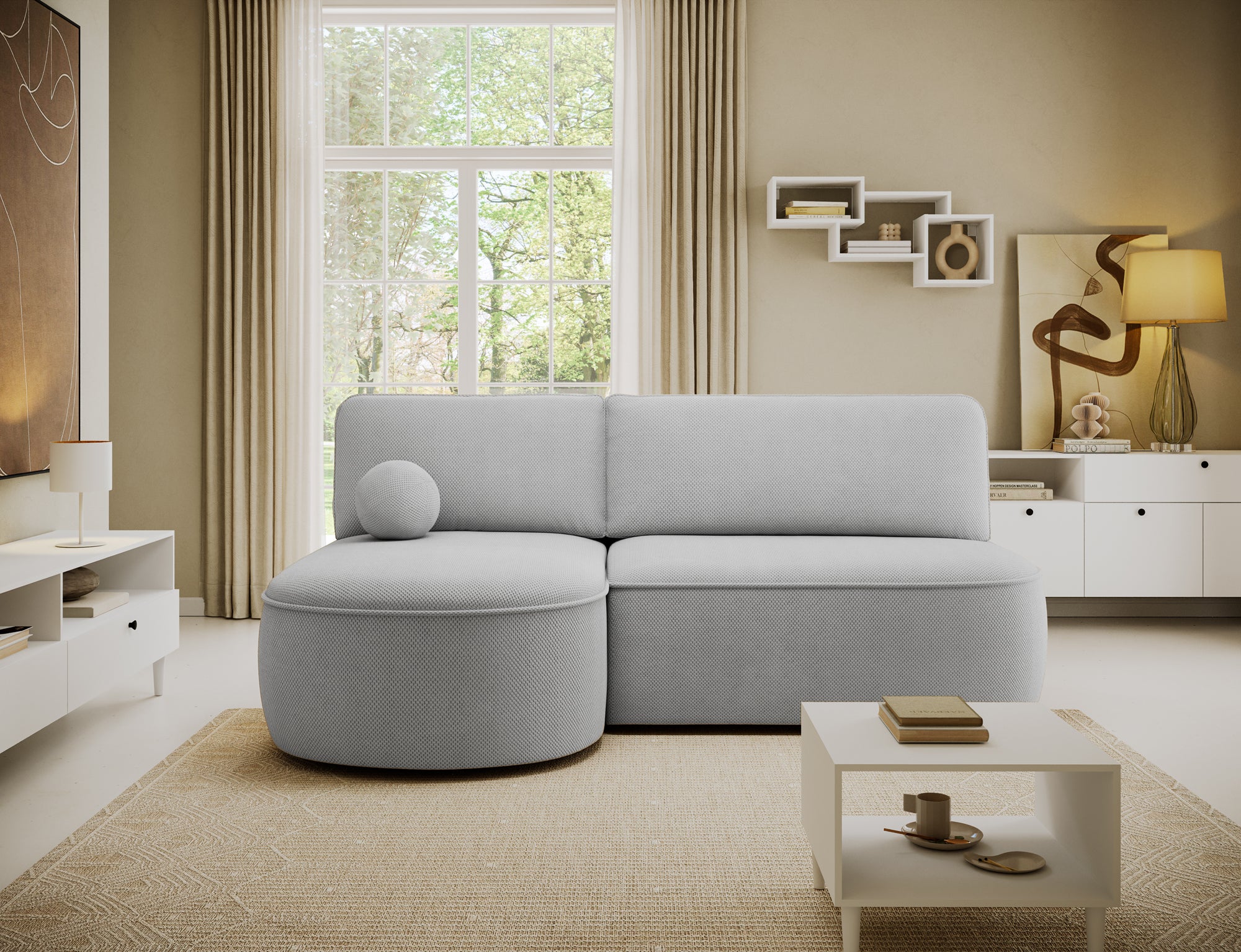 Canapé d’angle convertible avec coffre, idéal petit espace – Châtelet