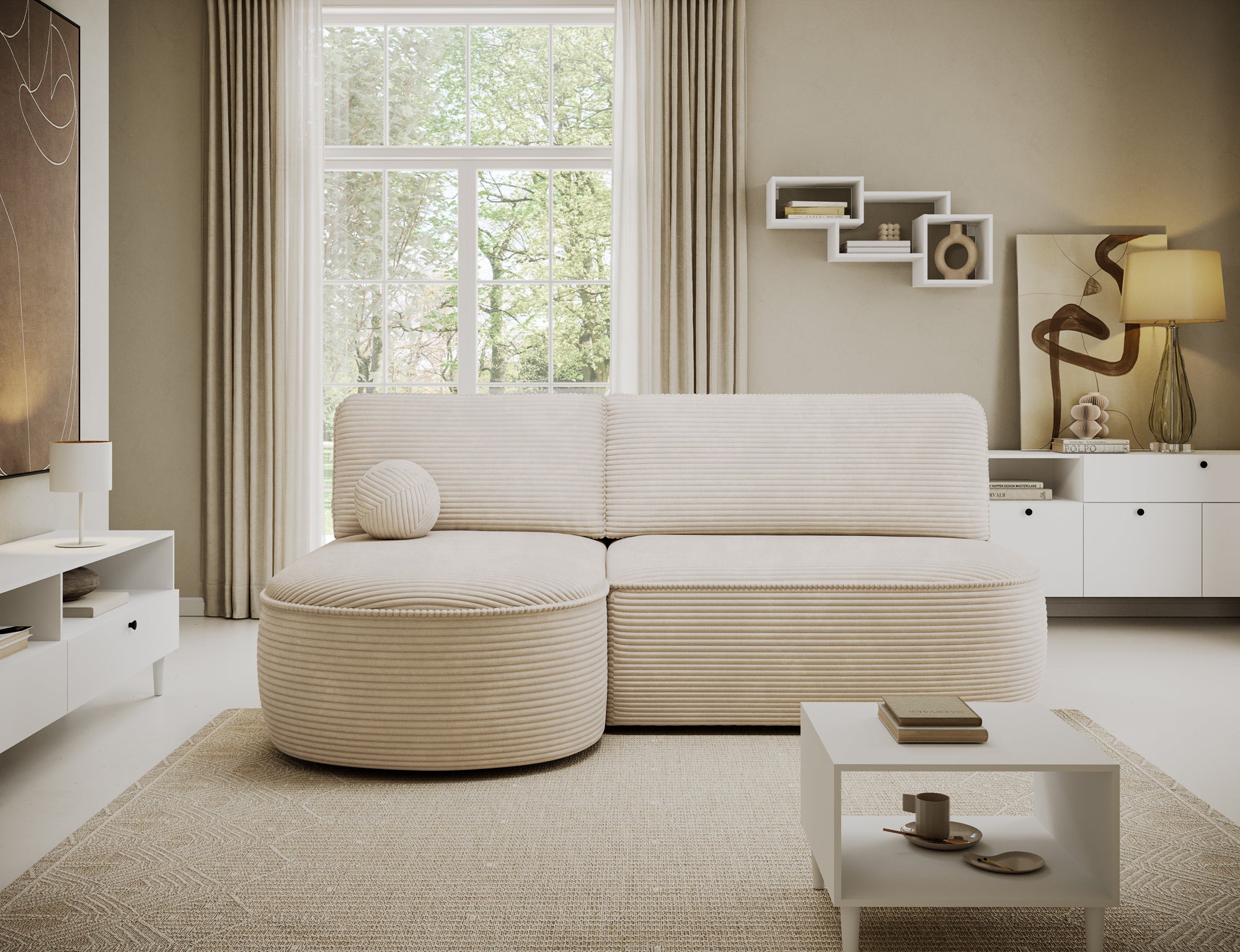 Canapé d’angle convertible avec coffre, idéal petit espace – Châtelet