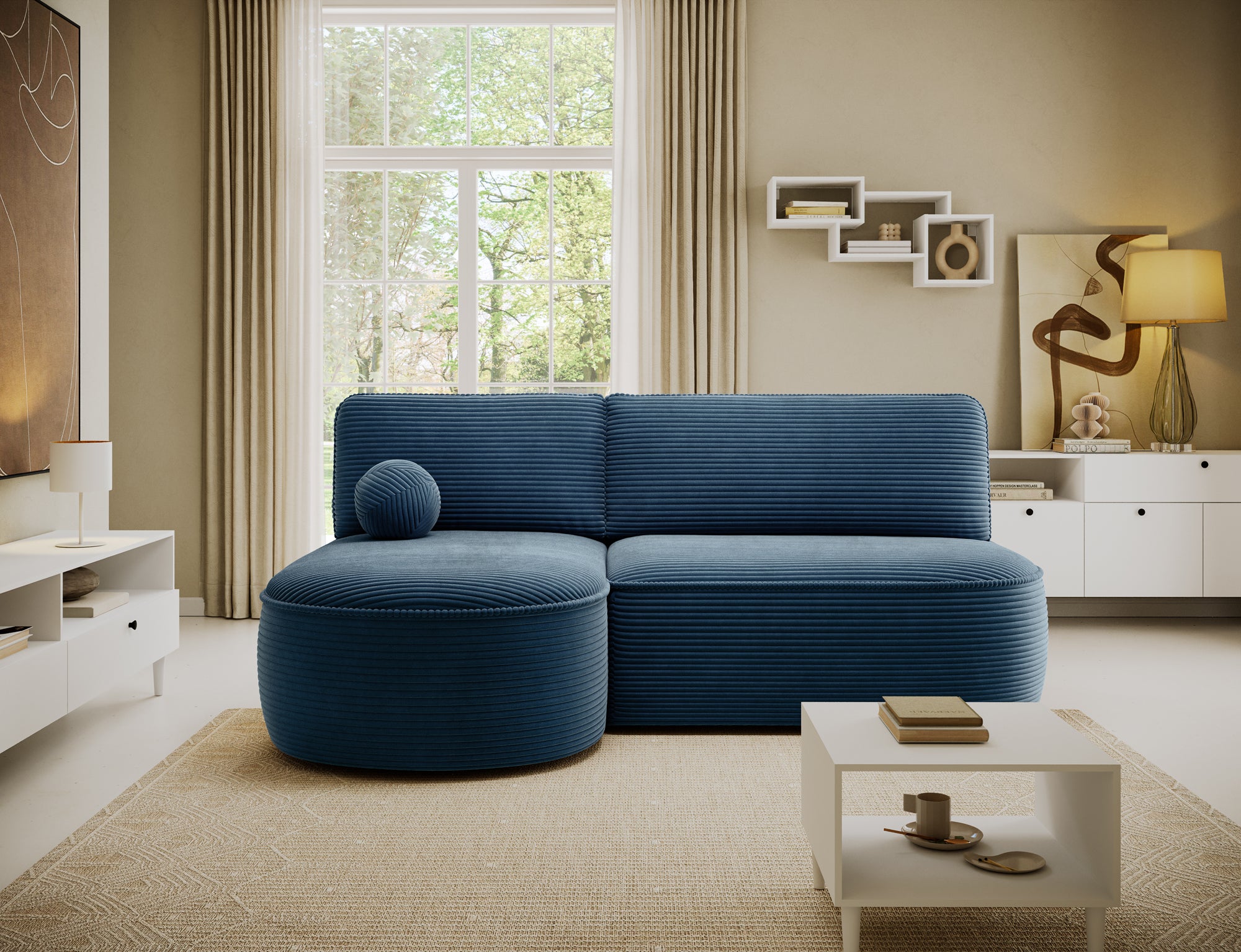 Canapé d’angle convertible avec coffre, idéal petit espace – Châtelet