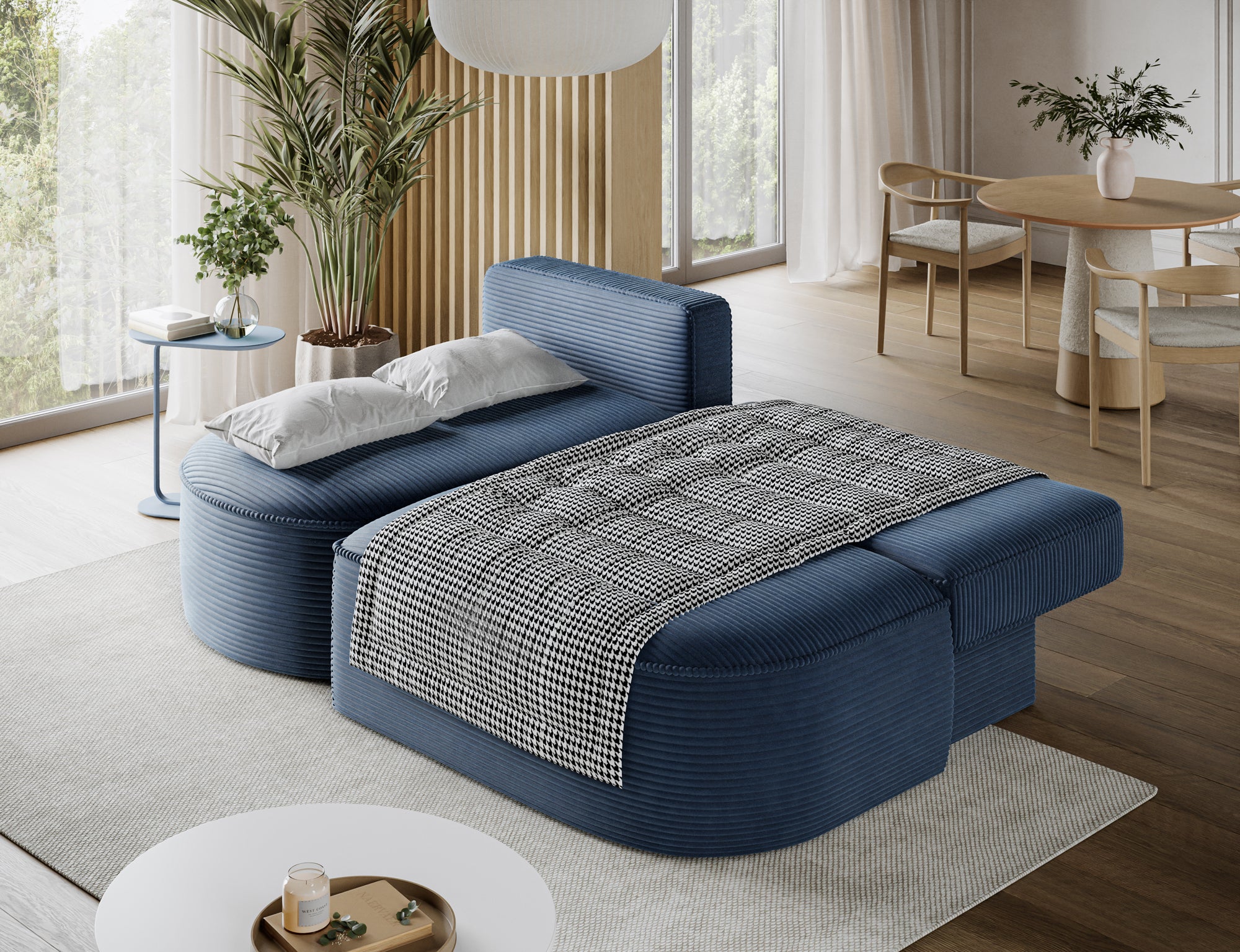 Canapé d’angle convertible avec coffre, idéal petit espace – Châtelet