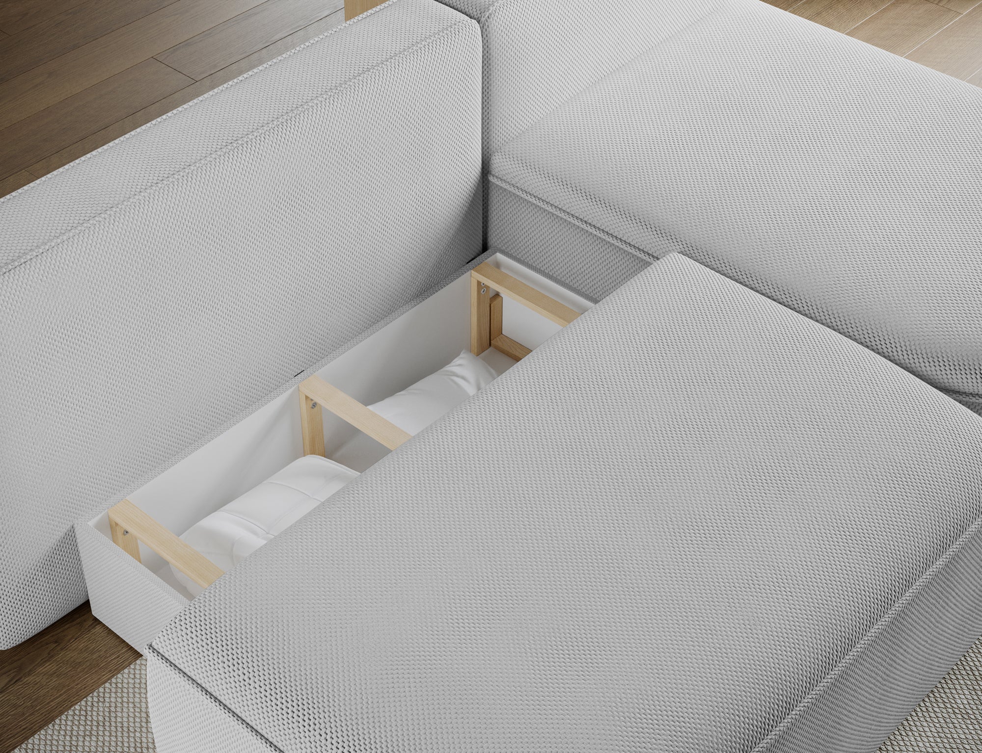 Canapé d’angle convertible avec coffre, idéal petit espace – Châtelet