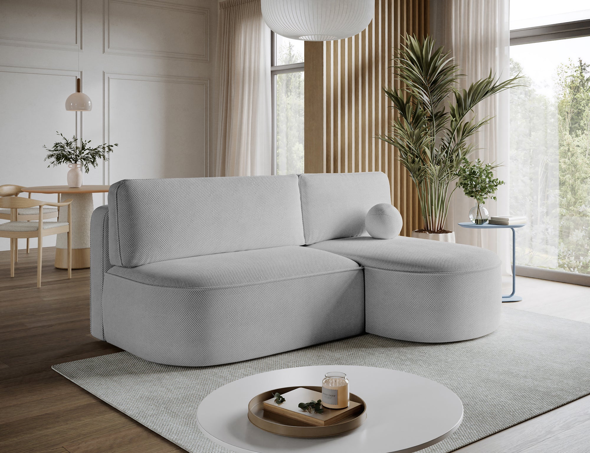 Canapé d’angle convertible avec coffre, idéal petit espace – Châtelet