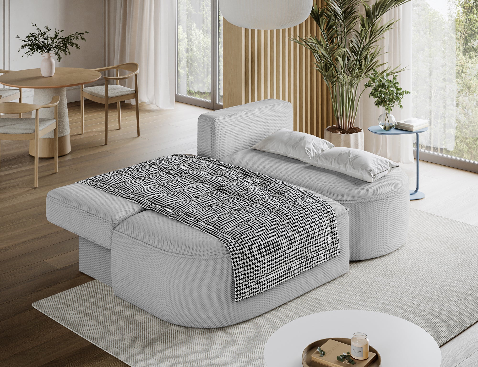 Canapé d’angle convertible avec coffre, idéal petit espace – Châtelet