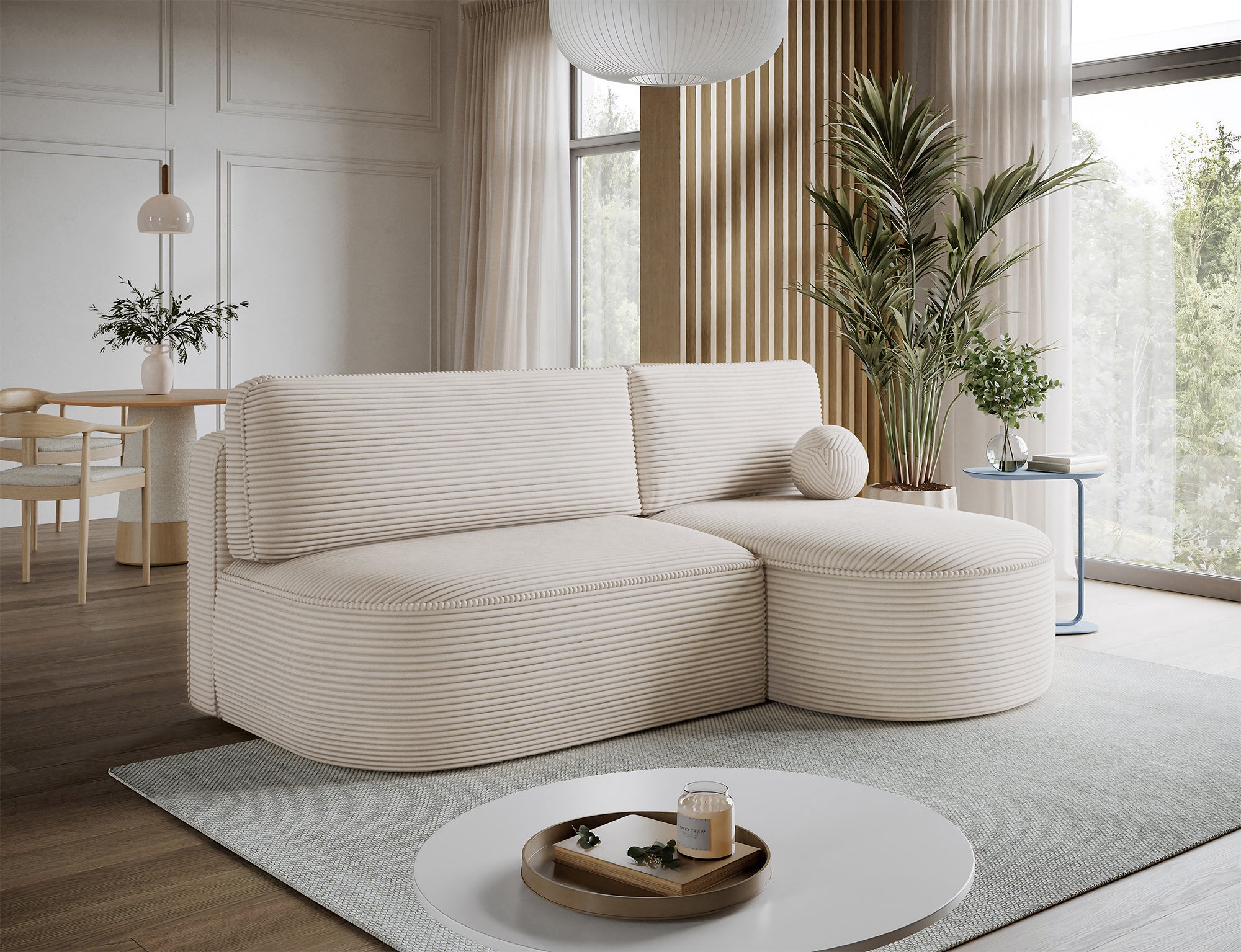 Canapé d’angle convertible avec coffre, idéal petit espace – Châtelet