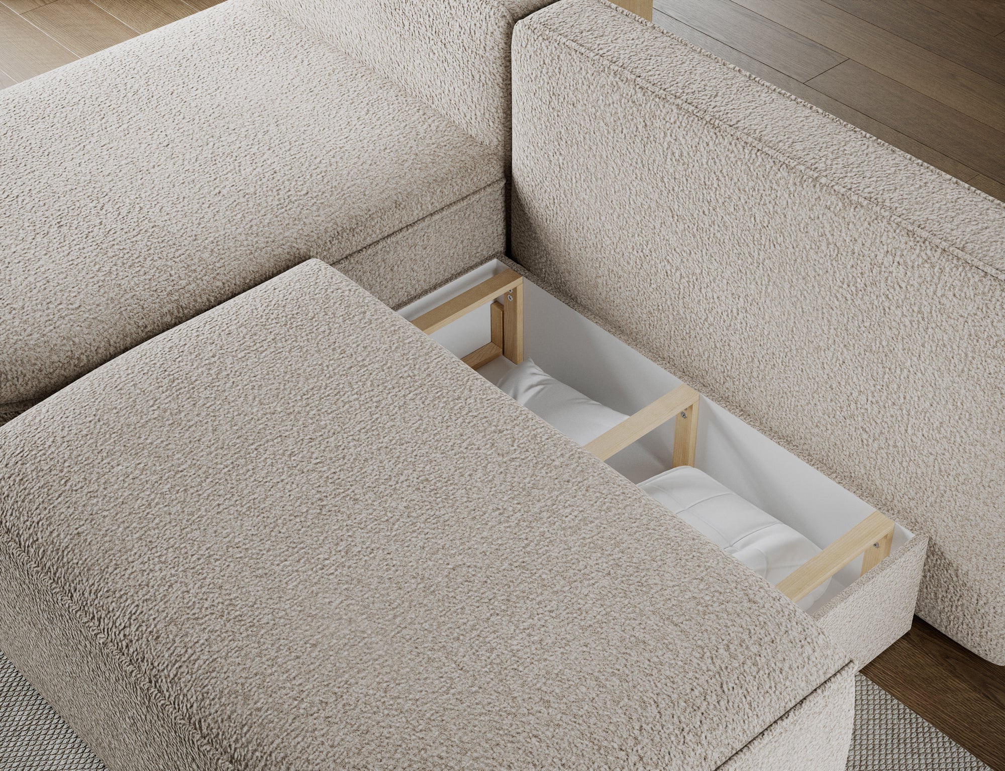 Canapé d’angle convertible avec coffre, idéal petit espace – Châtelet