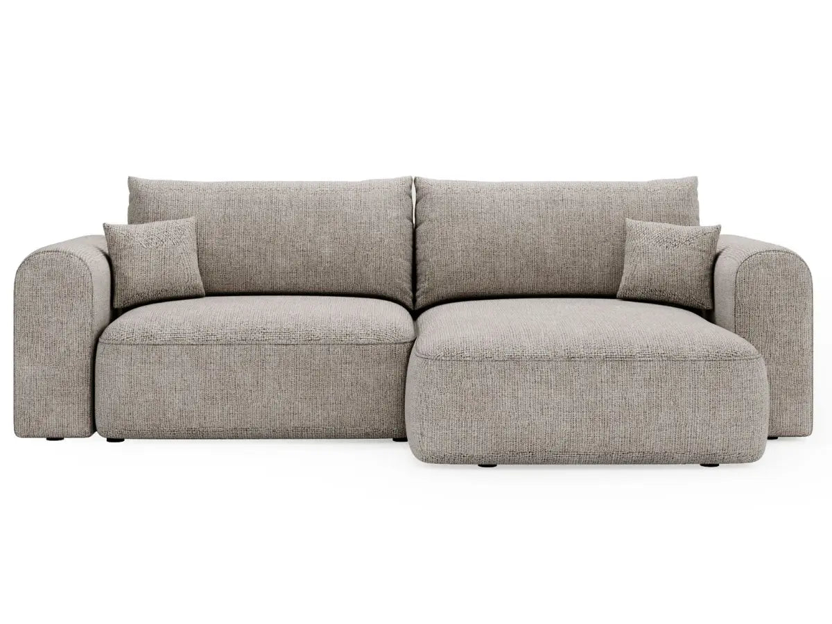 Sofá cama esquinero con chaise longue grande - TROCADERO Tela-gris claro