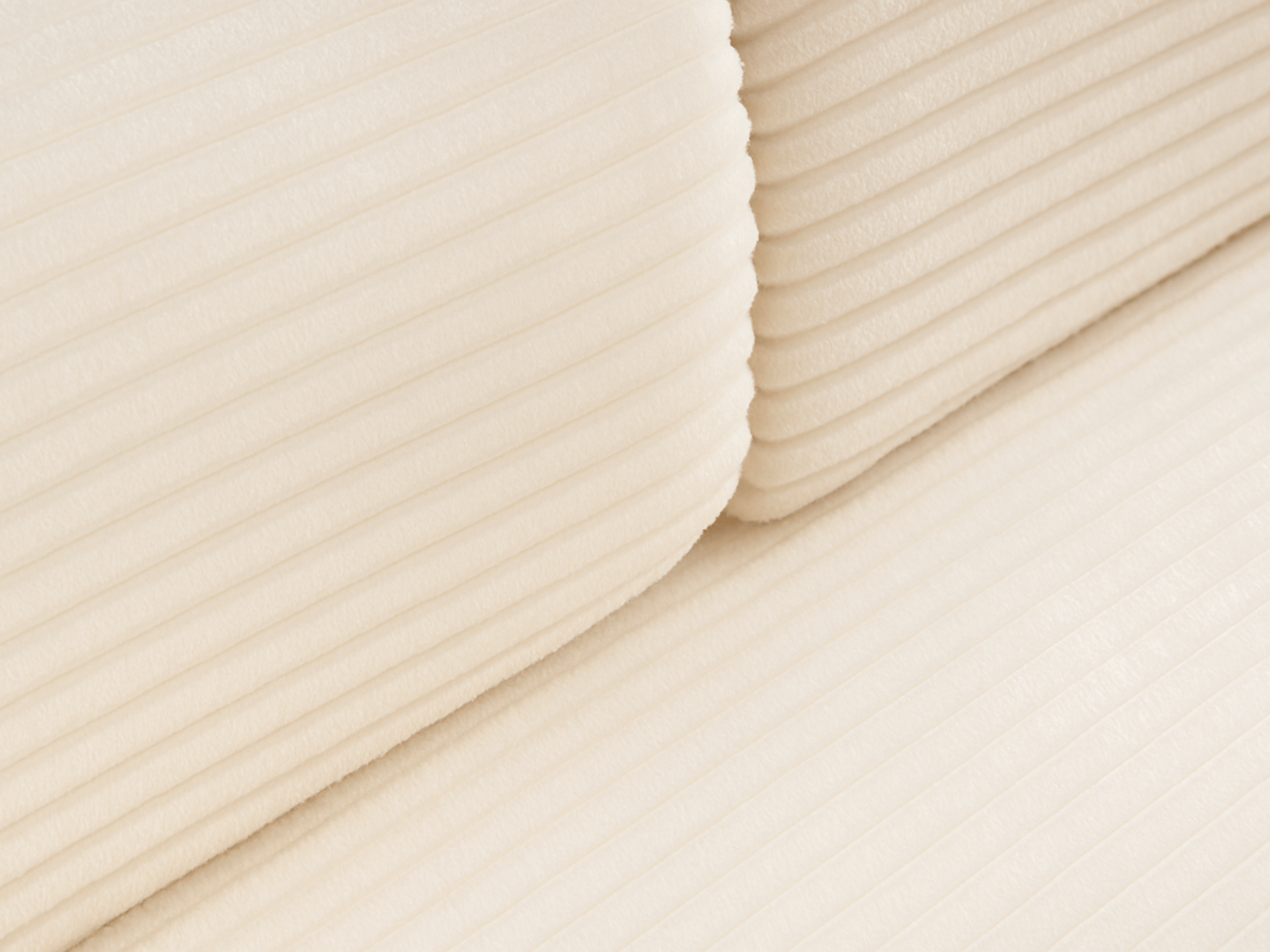 Sofá cama de 3 plazas Victor Hugo de pana beige de 200 cm de grosor