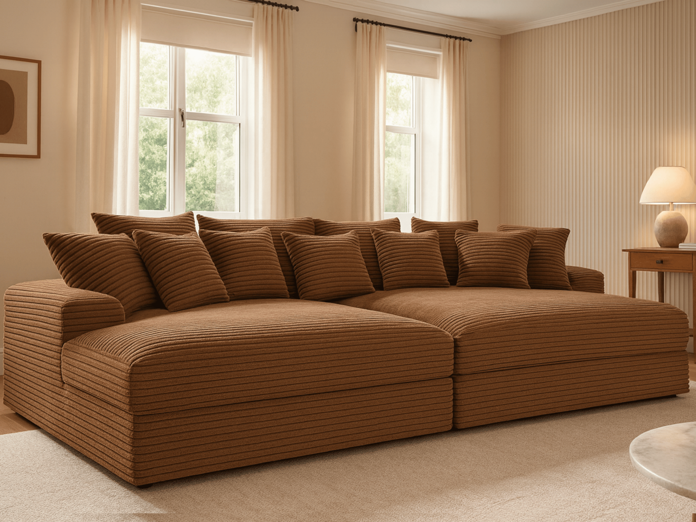 Canapé en velours côtelé doux OPERA