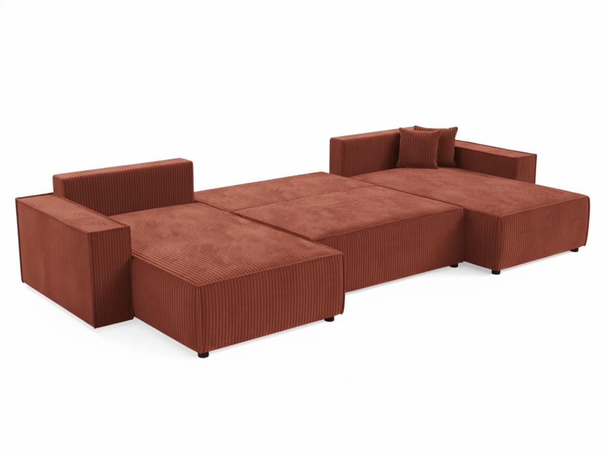 Canapé d'angle convertible velours côtelé doux Rivoli