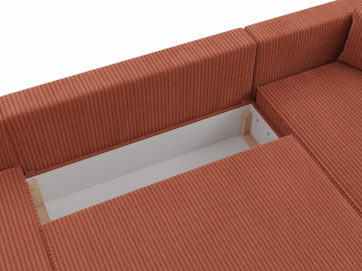 Canapé d'angle convertible velours côtelé doux Rivoli