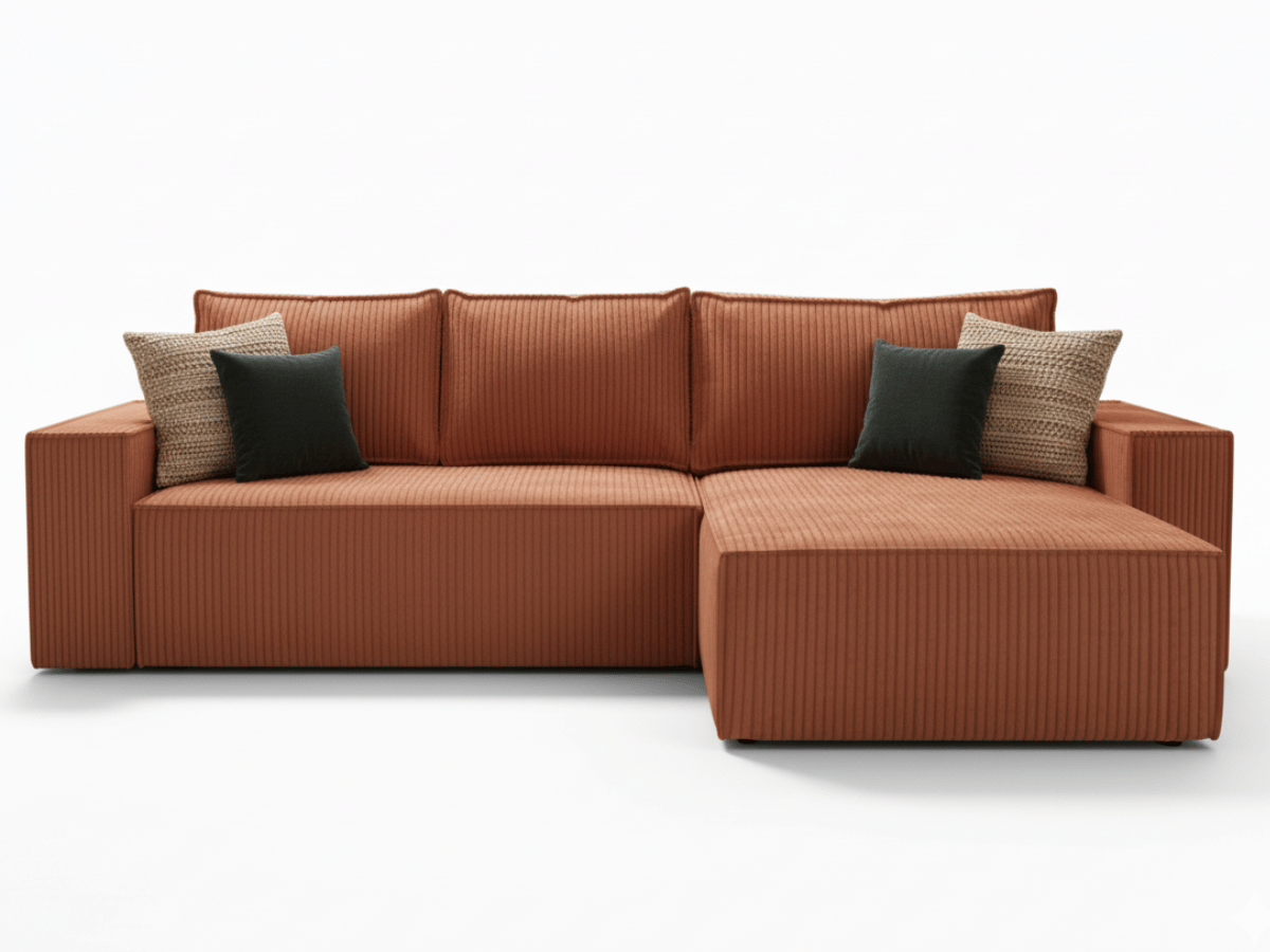Canapé d'angle convertible velours côtelé doux Rivoli