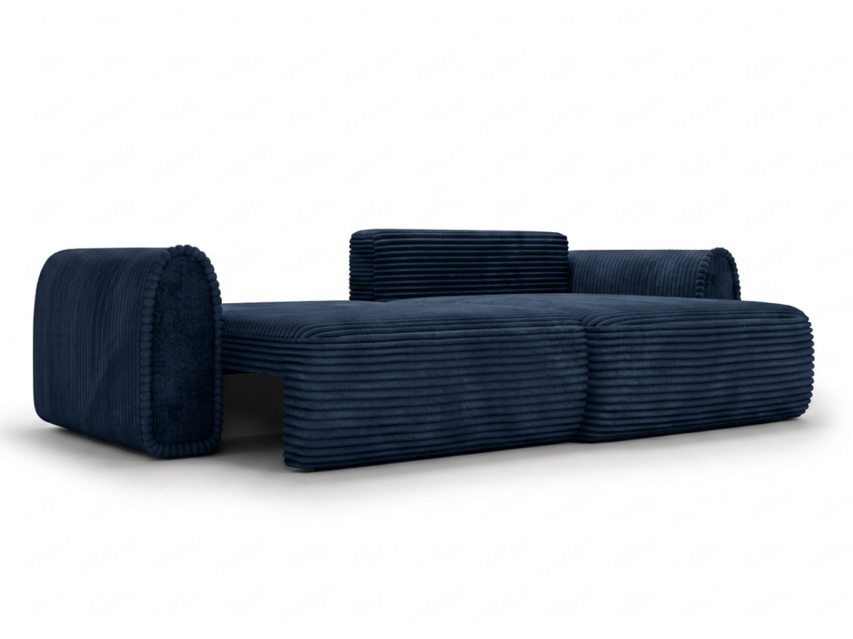 Canapé convertible ODEON – Velours côtelé épais – Design arrondi tendance