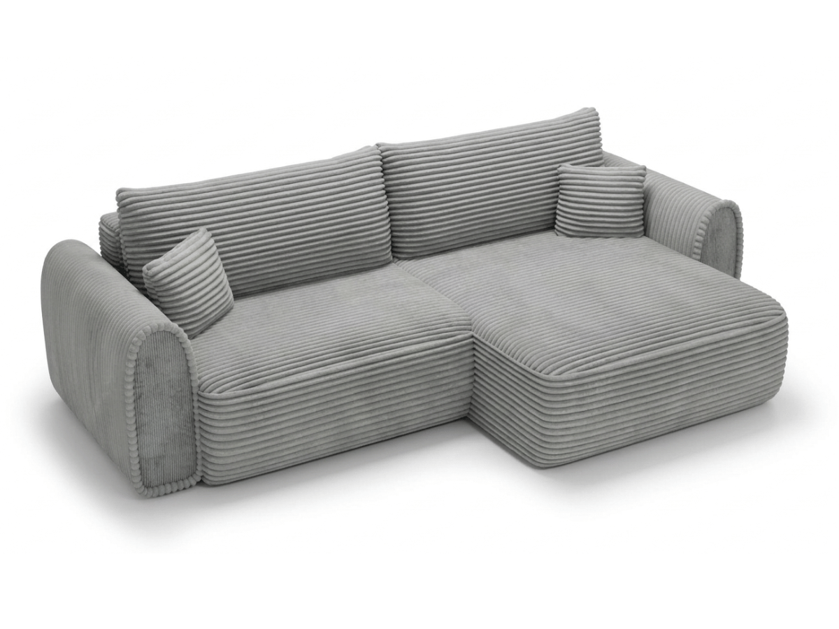 Canapé convertible ODEON – Velours côtelé épais – Design arrondi tendance