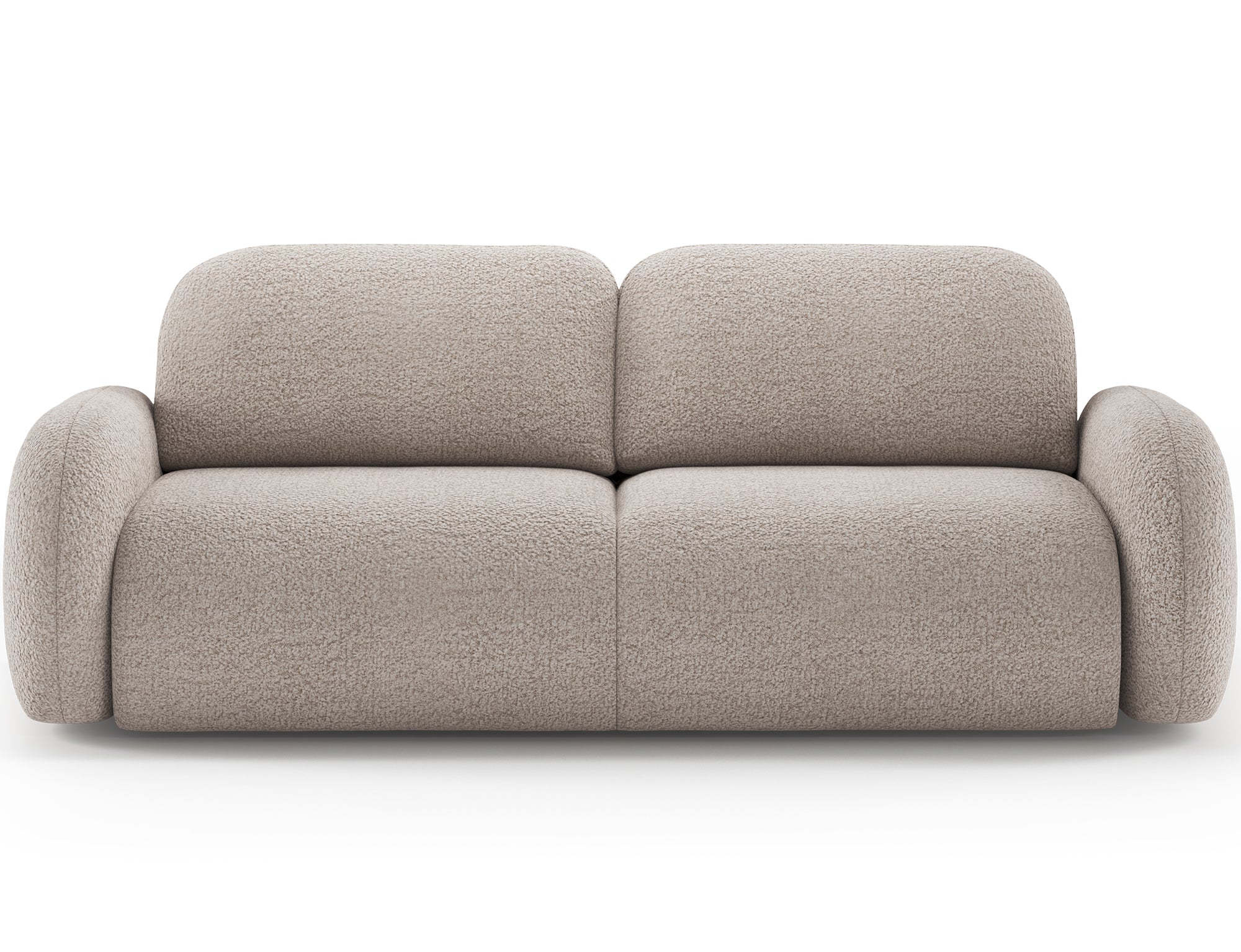 Canapé convertible design CADET avec coffre de rangement - Bouclette chinée beige - vue 1