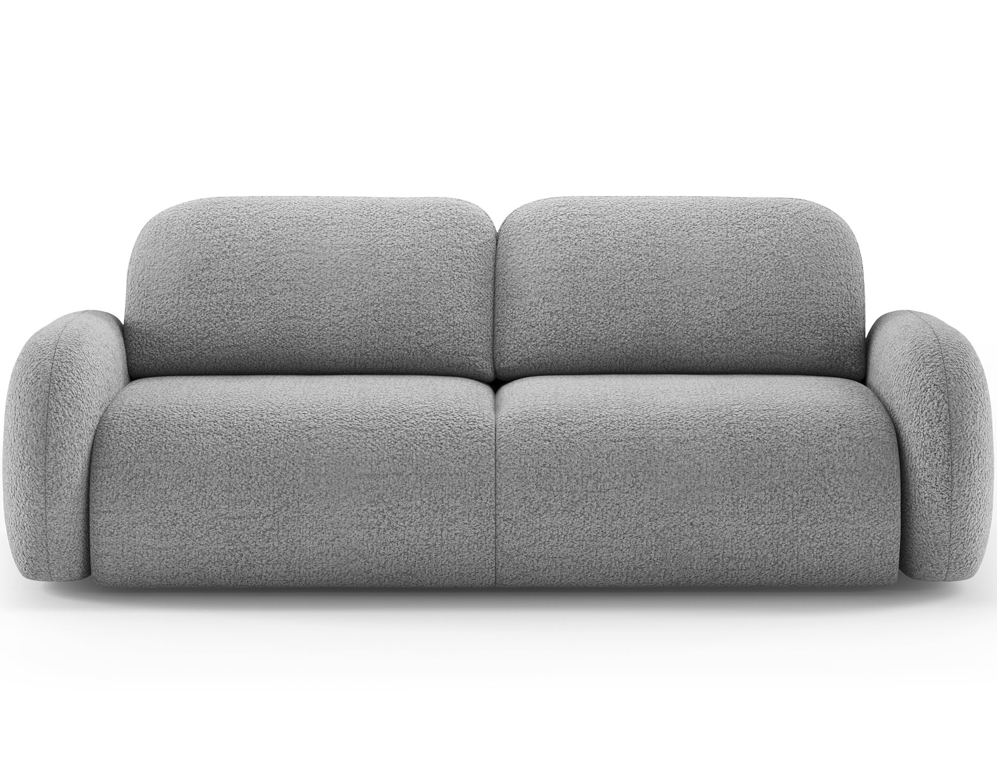 Canapé convertible design CADET avec coffre de rangement - Bouclette chinée gris - vue 1
