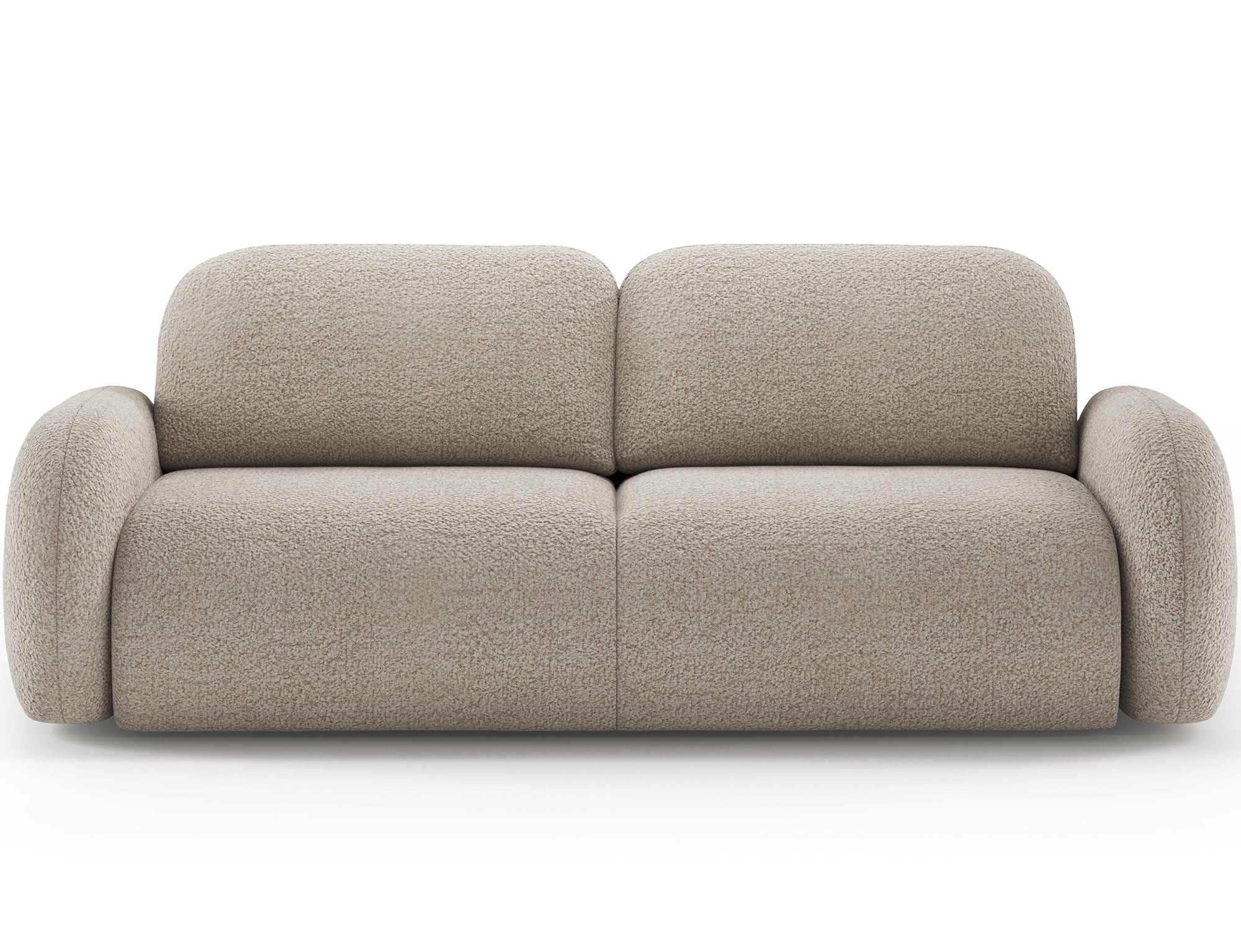 Canapé convertible design CADET avec coffre de rangement - Bouclette chinée taupe - vue 1