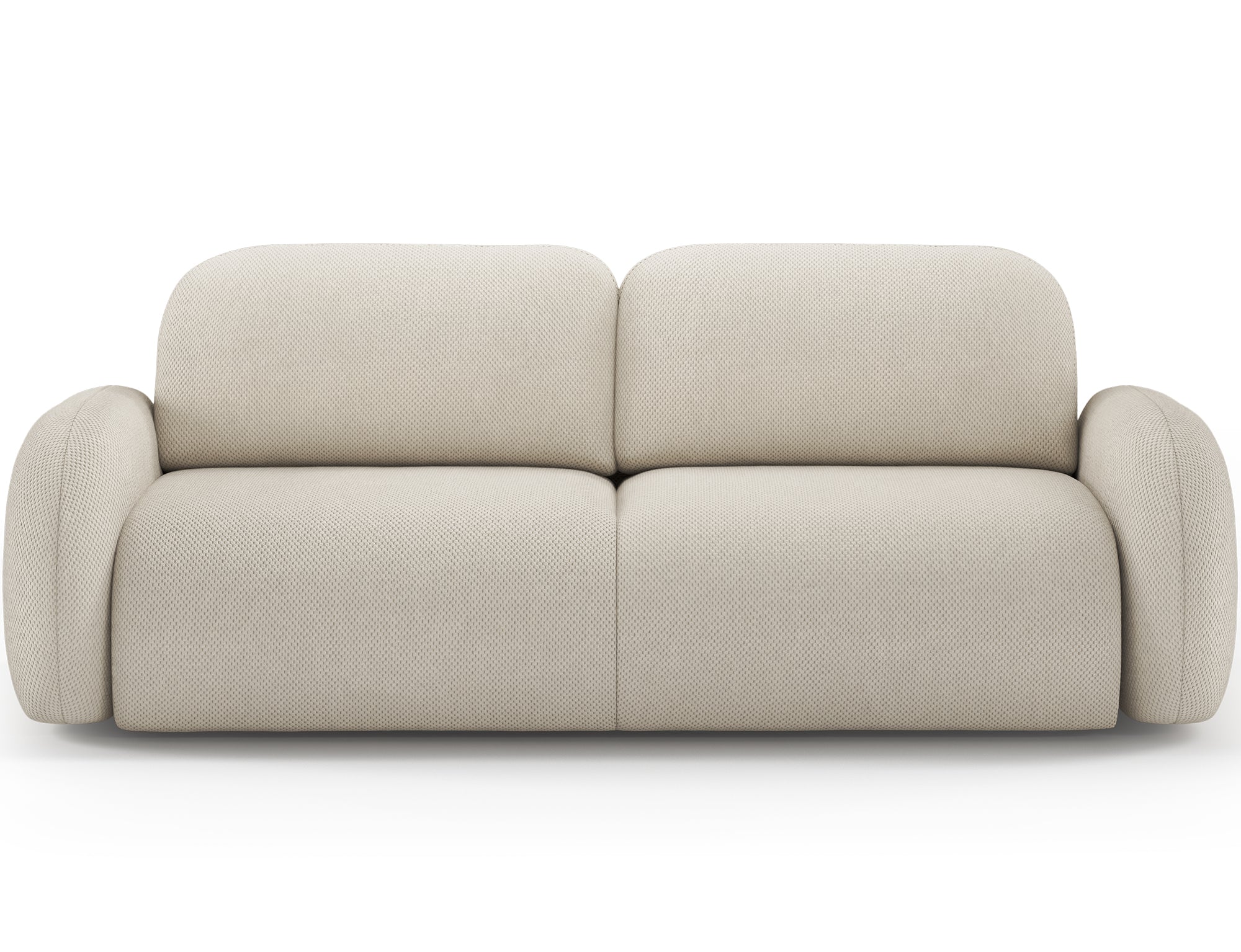 Canapé convertible design CADET avec coffre de rangement - Tissu texturé beige - vue 1