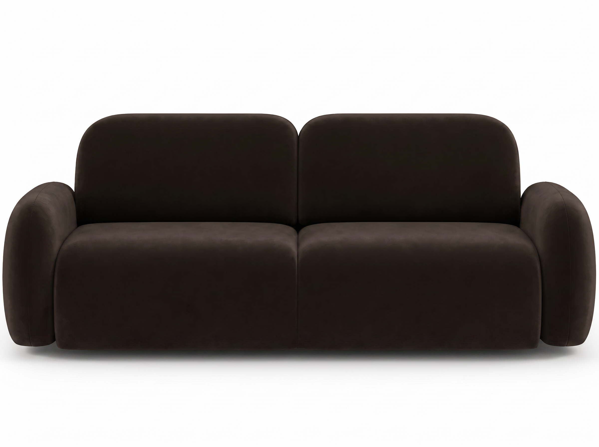 Canapé convertible design CADET avec coffre de rangement - Velours marron foncé - vue 1