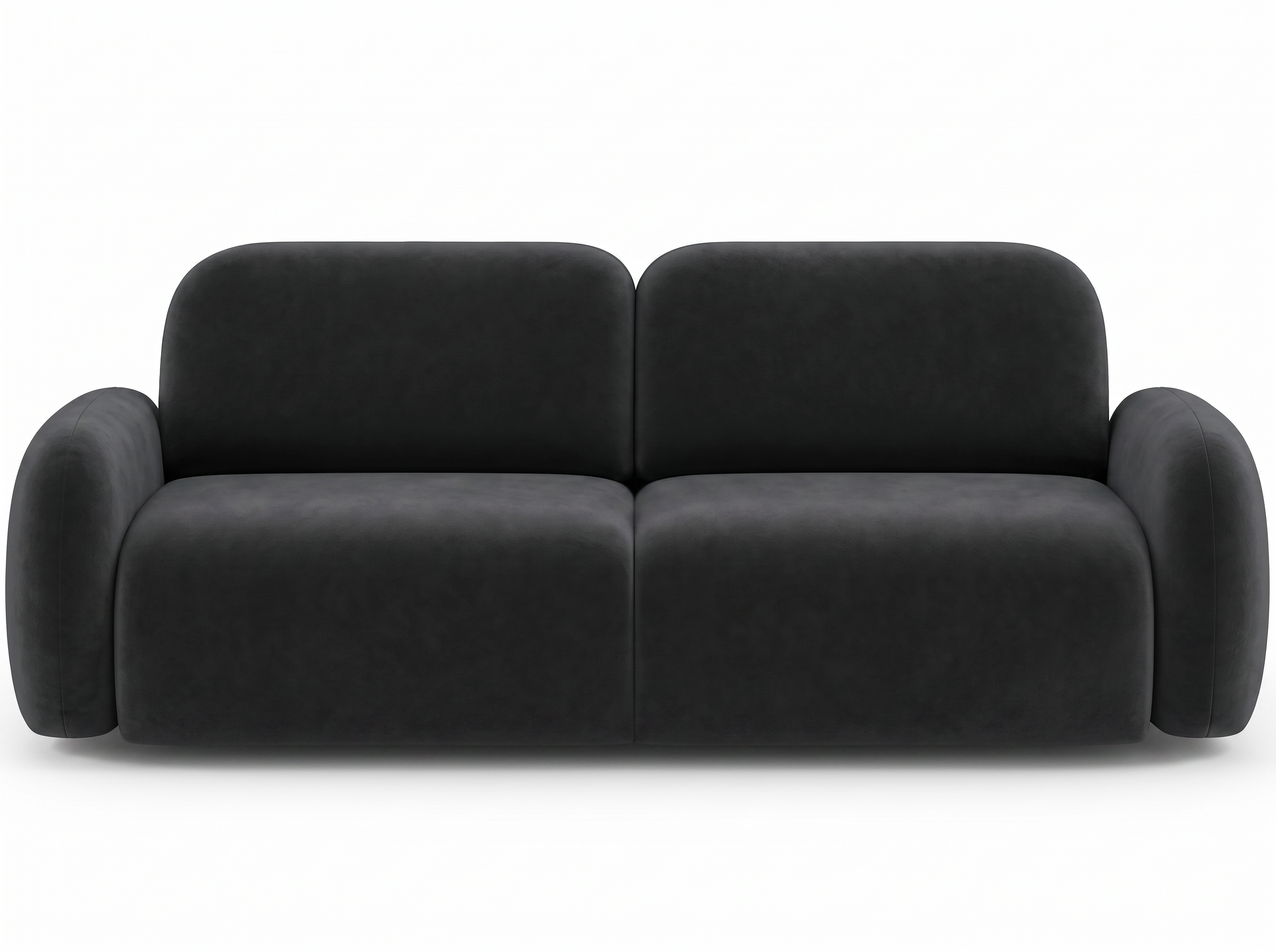 Canapé convertible design CADET avec coffre de rangement - Velours noir - vue 1
