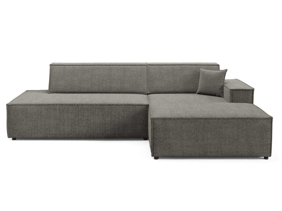 Gran sofá cama esquinero de pana beige GRENELLE