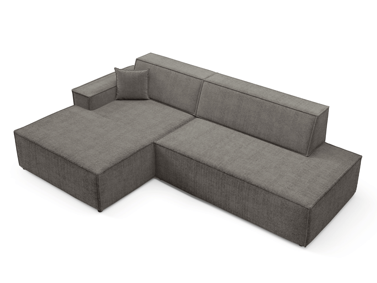 Gran sofá cama esquinero de pana beige GRENELLE