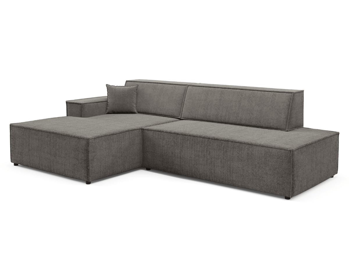 Gran sofá cama esquinero de pana beige GRENELLE