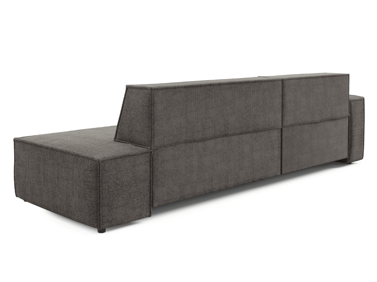 Gran sofá cama esquinero de pana beige GRENELLE