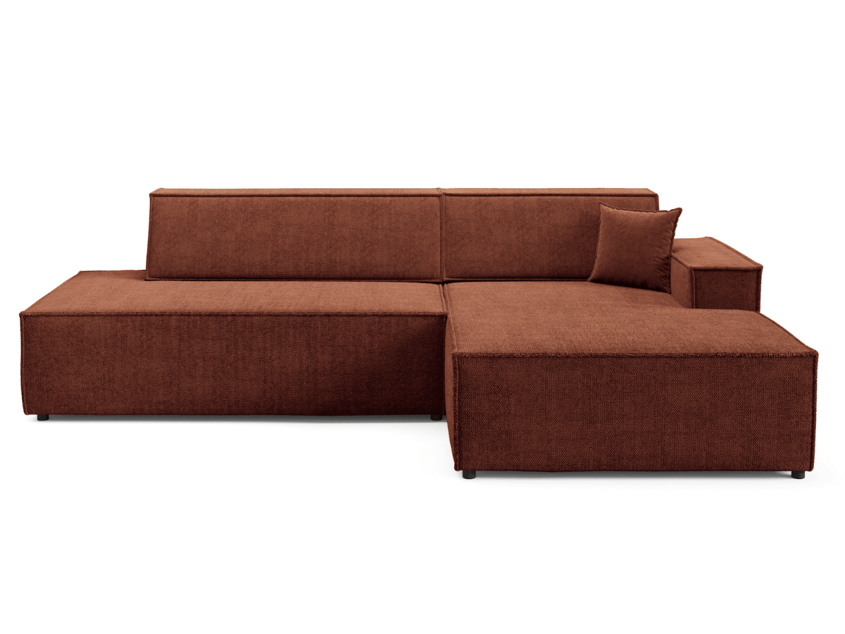 Gran sofá cama esquinero de pana beige GRENELLE