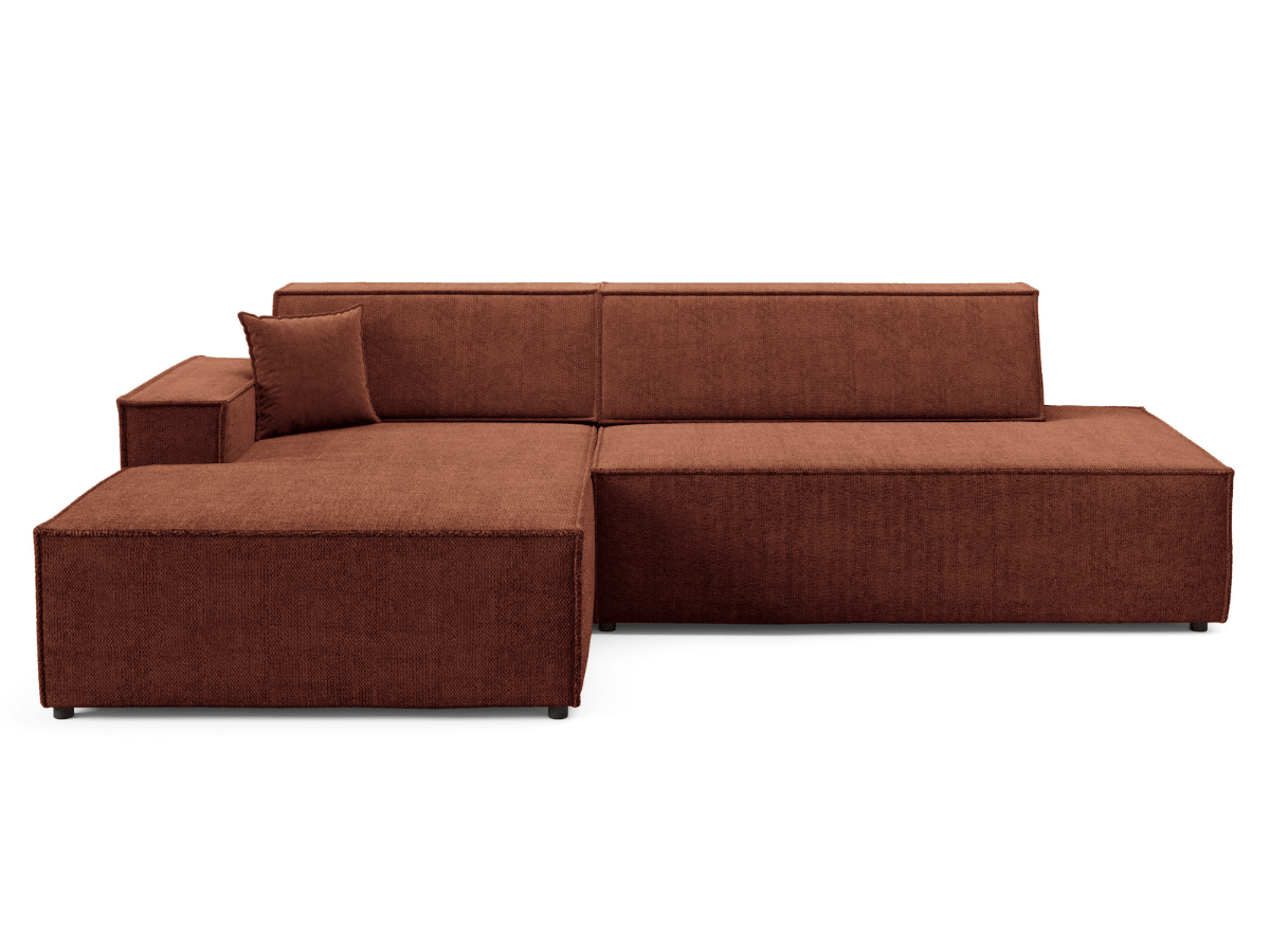 Gran sofá cama esquinero de pana beige GRENELLE