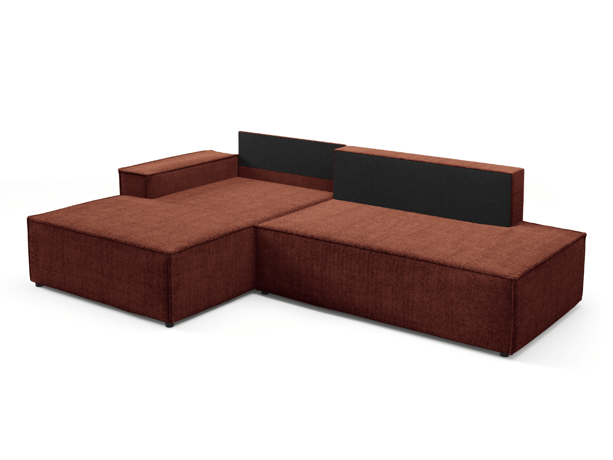 Gran sofá cama esquinero de pana beige GRENELLE