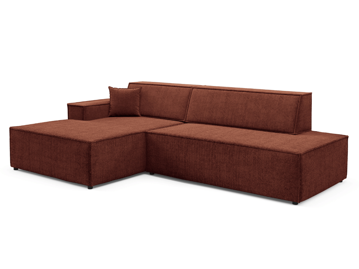 Gran sofá cama esquinero de pana beige GRENELLE
