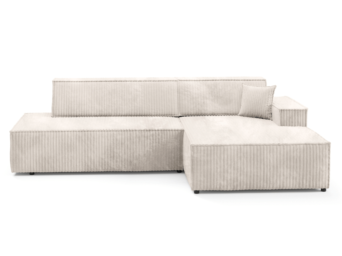 Canapé d'angle Convertible velours côtelé Grande épaisseur beige GRENELLE