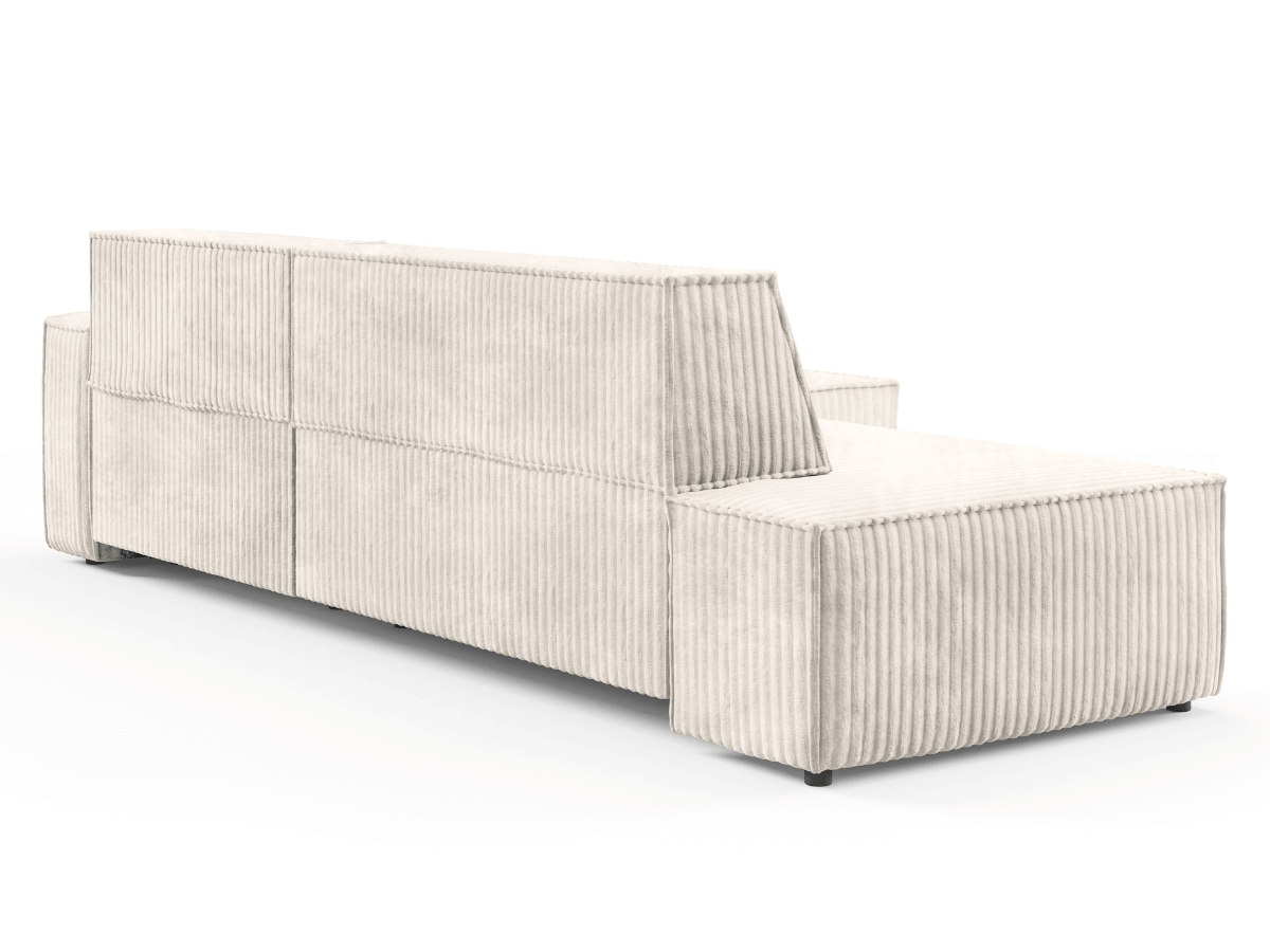 Gran sofá cama esquinero de pana beige GRENELLE