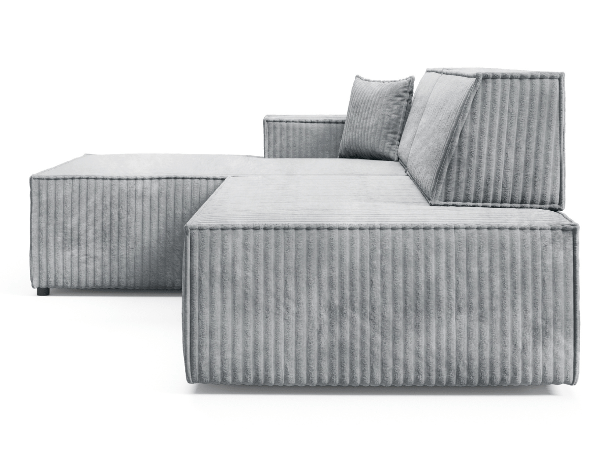 Gran sofá cama esquinero de pana beige GRENELLE
