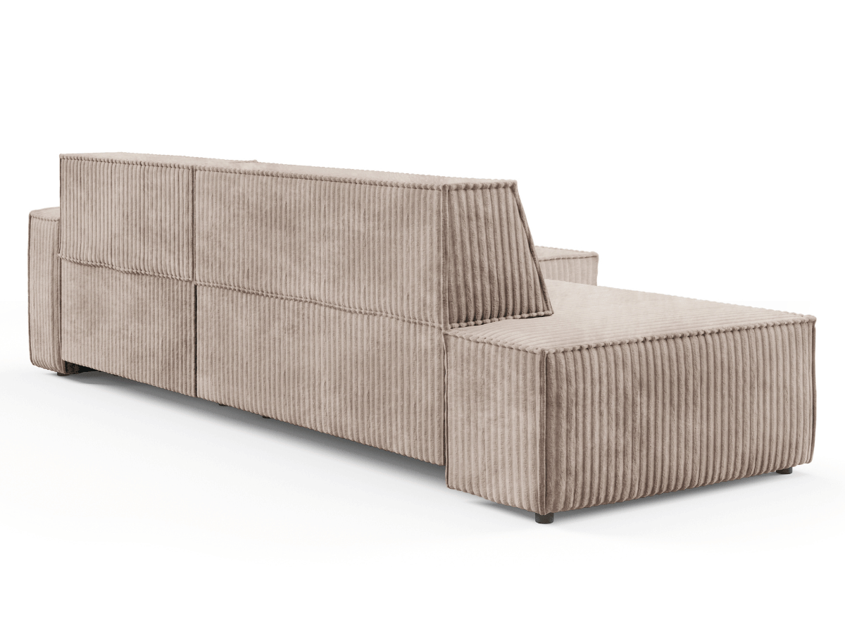Gran sofá cama esquinero de pana beige GRENELLE