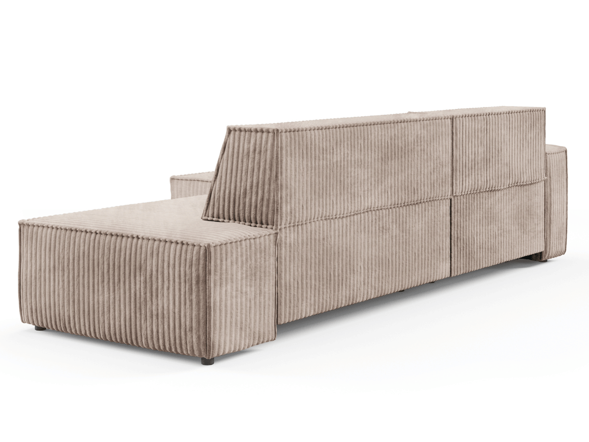 Gran sofá cama esquinero de pana beige GRENELLE