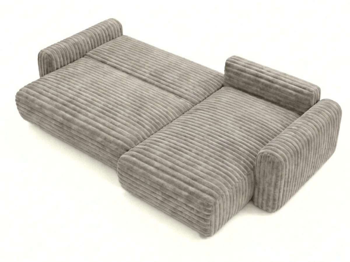 Canapé d’angle convertible Marbeuf avec coffre – Velours côtelé ou bouclette