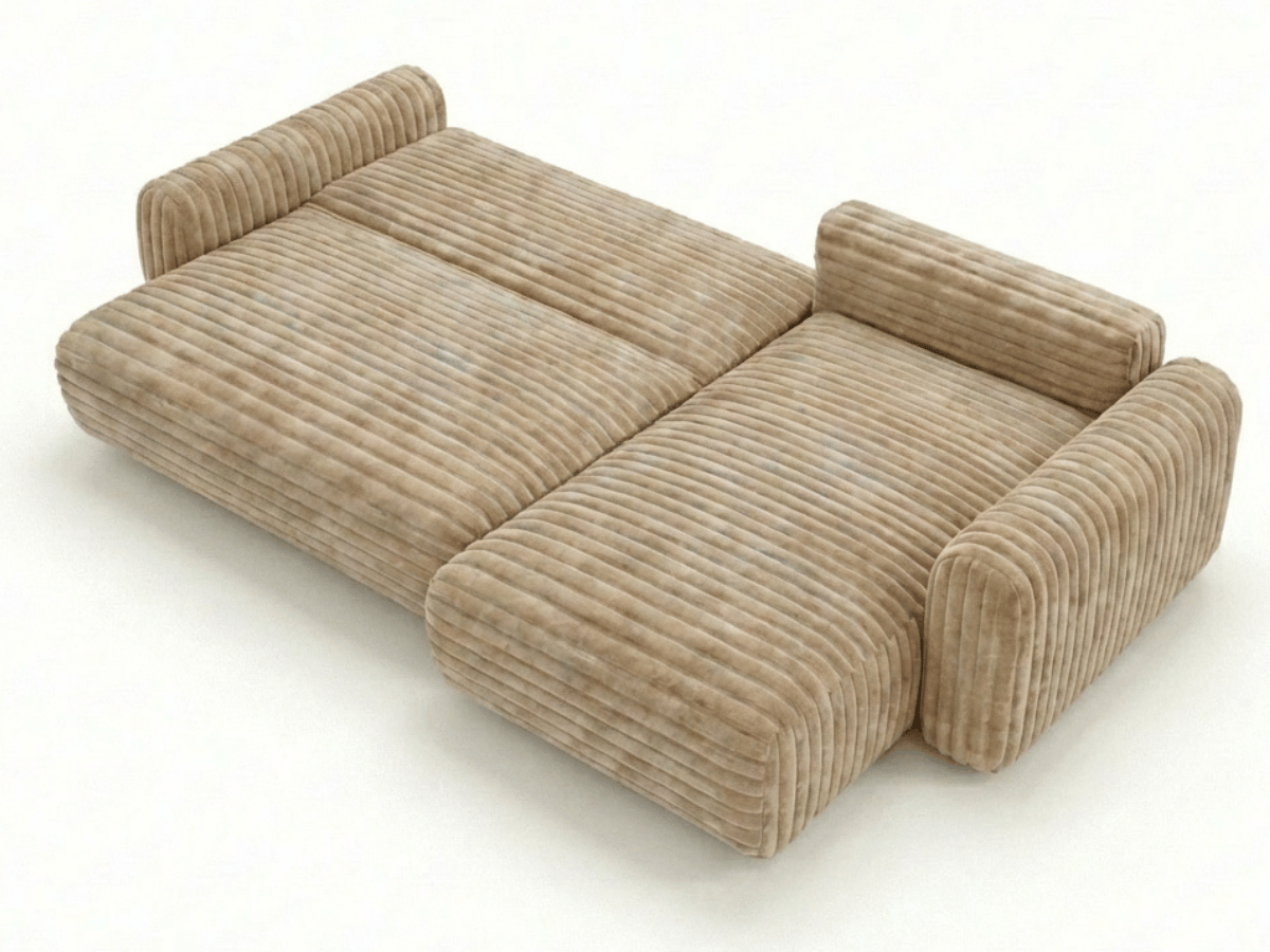 Canapé d’angle convertible Marbeuf avec coffre – Velours côtelé ou bouclette