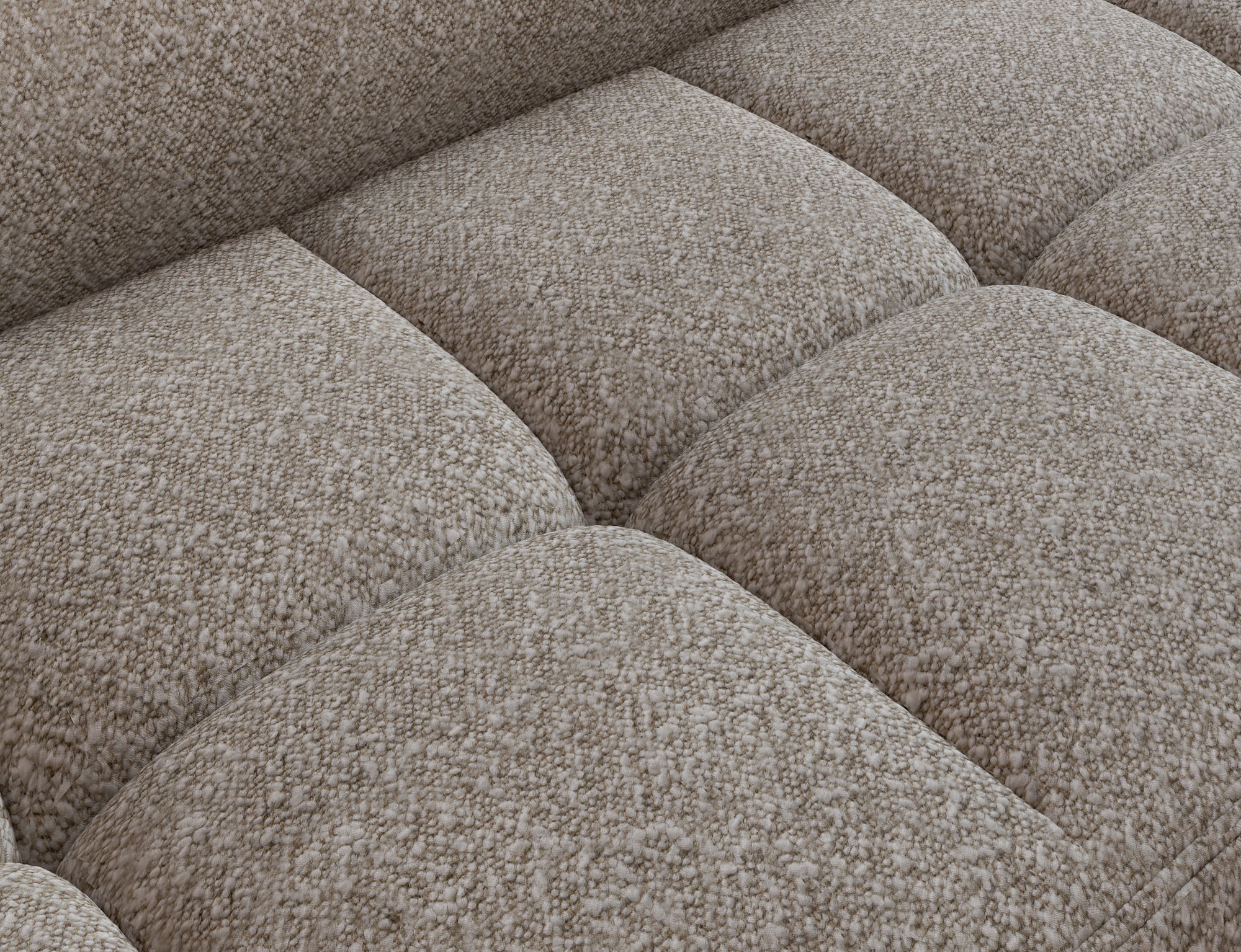 Canapé d'angle convertible design ALESIA avec coffre de rangement - Bouclette chinée taupe - vue 10