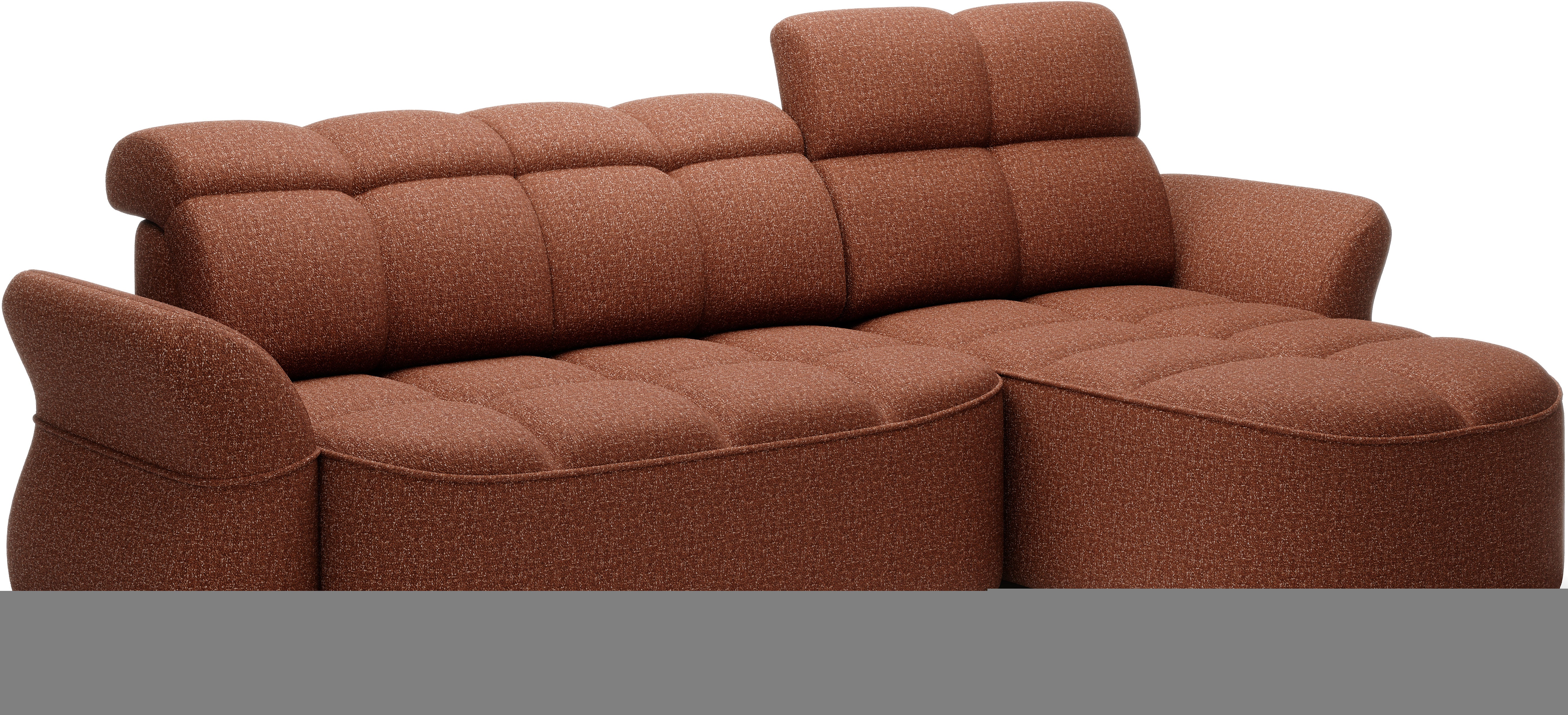 Canapé d'angle convertible design DROUOT avec coffre de rangement - Tissu chiné terracotta - vue 5