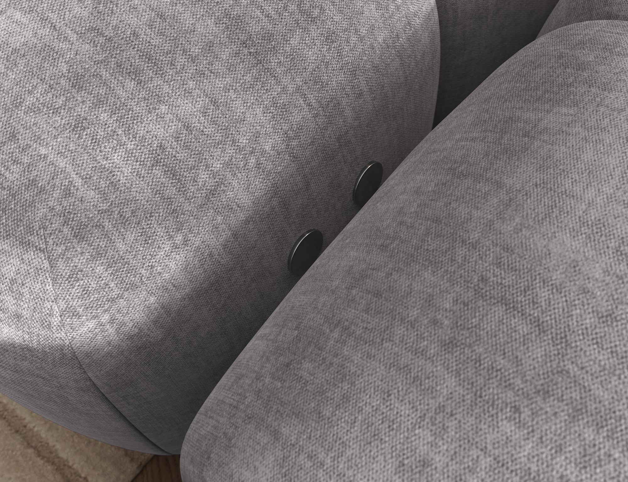 Canapé d'angle convertible design DUROC avec extension électrique - Velours maille gris argent - vue 9