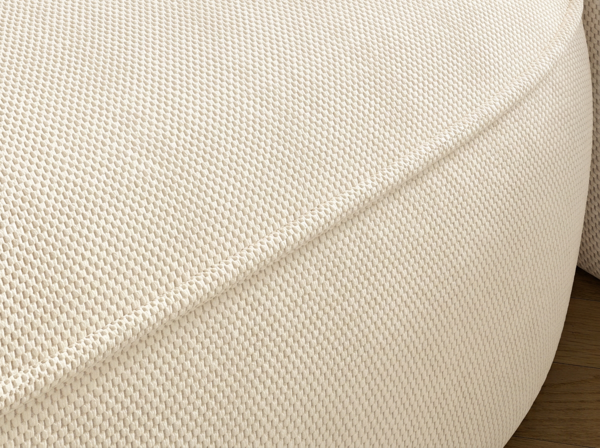 Canapé d'angle convertible design MIRABEAU avec coffre de rangement - Tissu texturé beige - vue 7