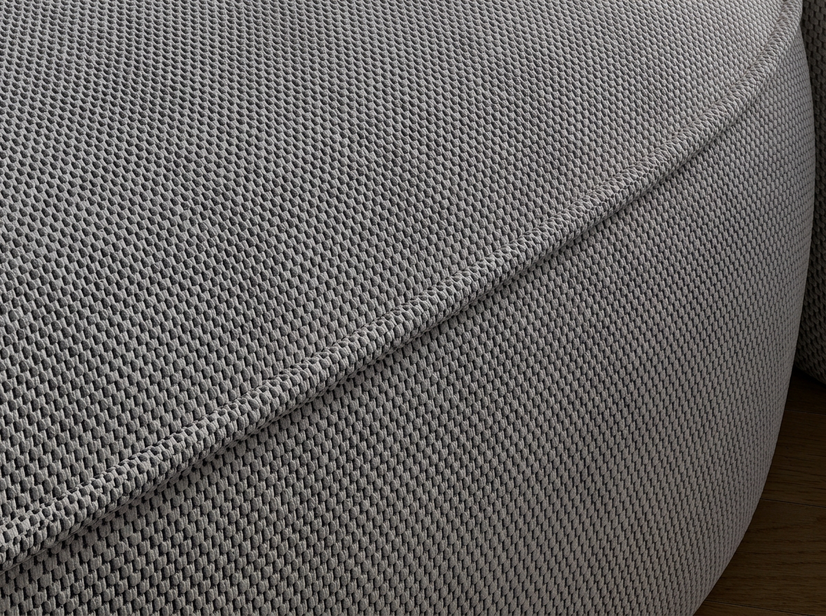 Canapé d'angle convertible design MIRABEAU avec coffre de rangement - Tissu texturé gris foncé - vue 7
